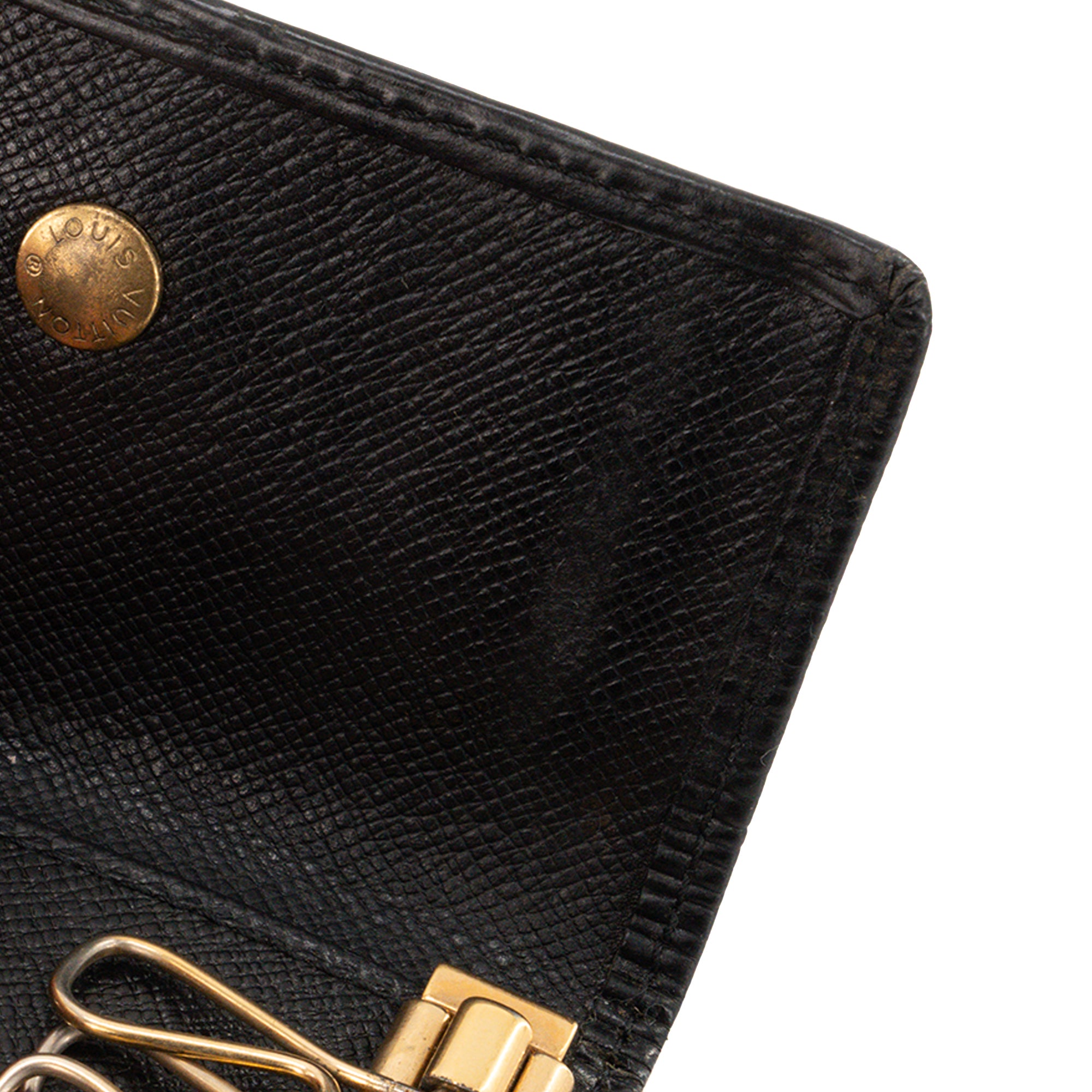 LOUIS VUITTON - Pochette Clés Louis Vuitton en cuir épi noir vintage