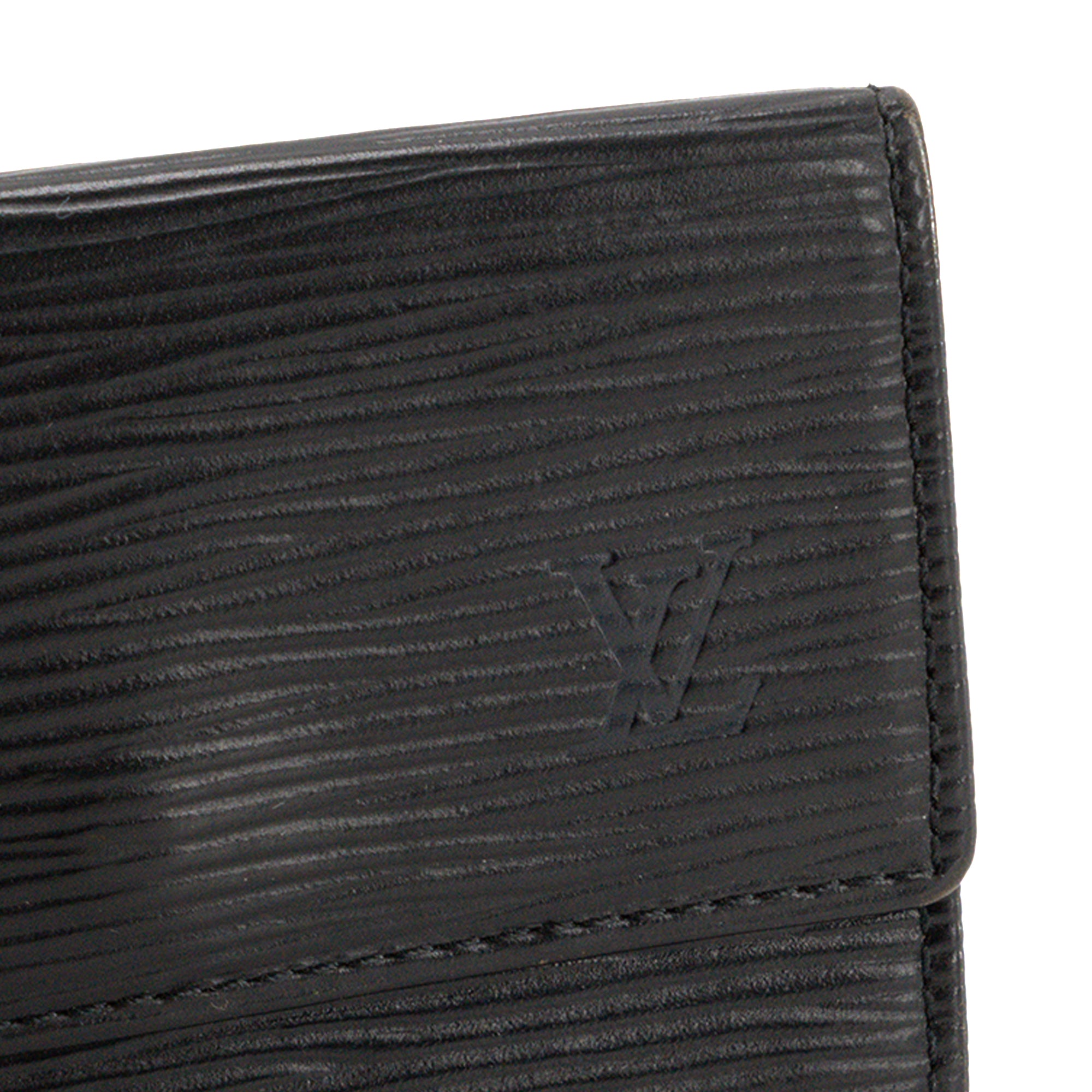 LOUIS VUITTON - Pochette Clés Louis Vuitton en cuir épi noir vintage