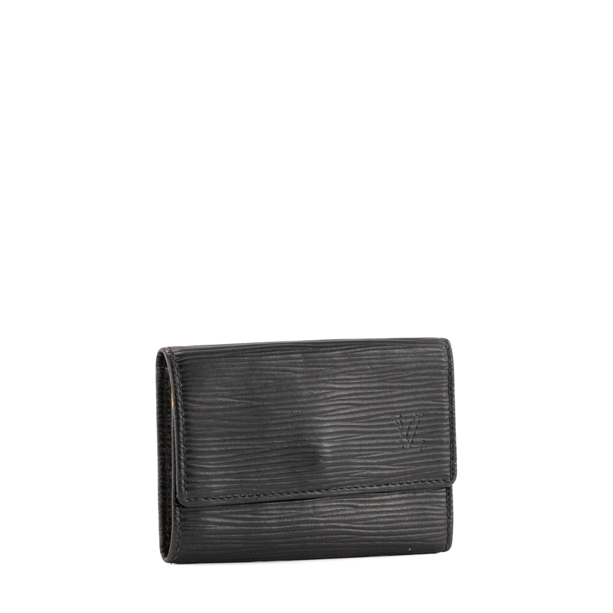 LOUIS VUITTON - Pochette Clés Louis Vuitton en cuir épi noir vintage