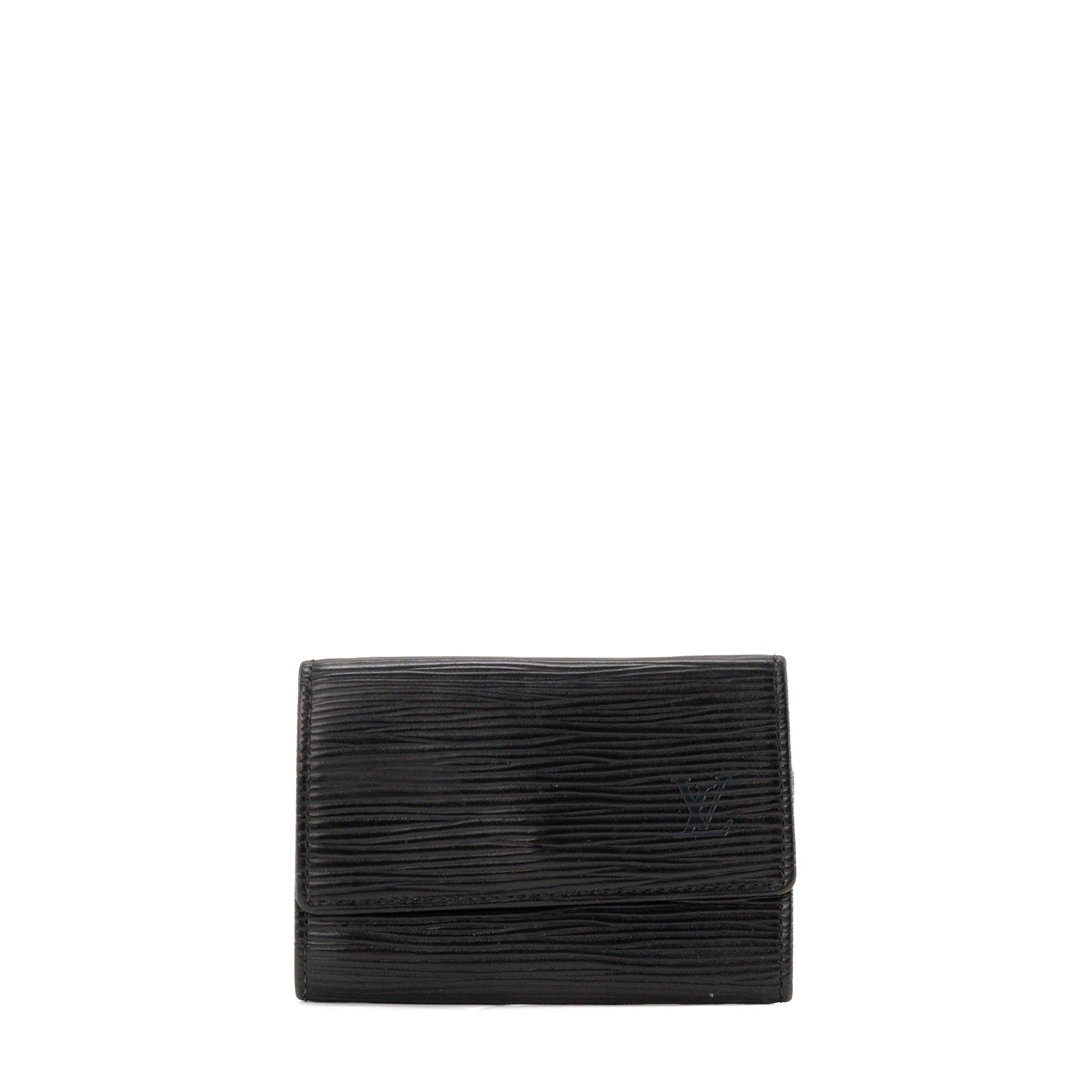 LOUIS VUITTON - Pochette Clés Louis Vuitton en cuir épi noir vintage