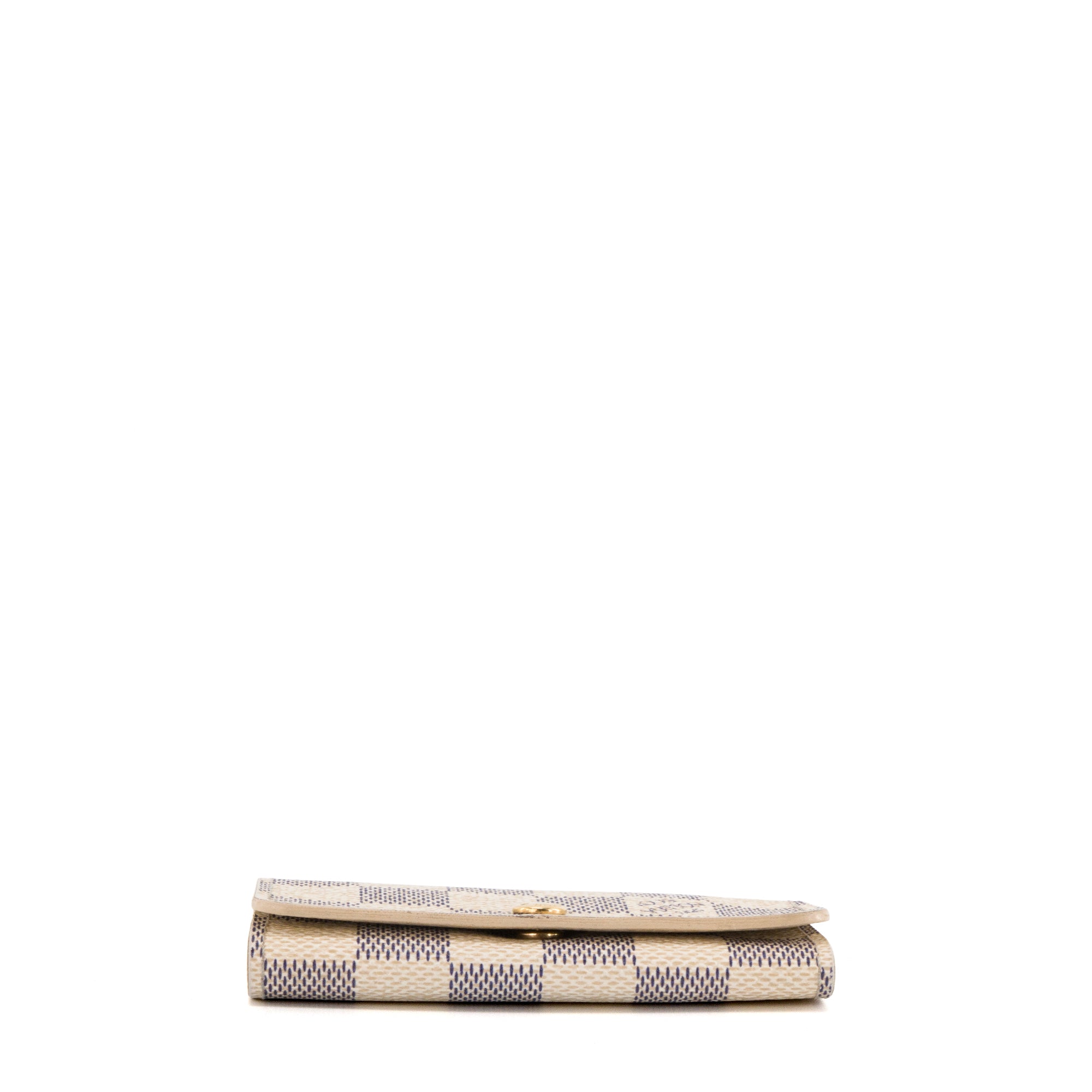 LOUIS VUITTON - Pochette Clés Louis Vuitton en toile enduite damier azur