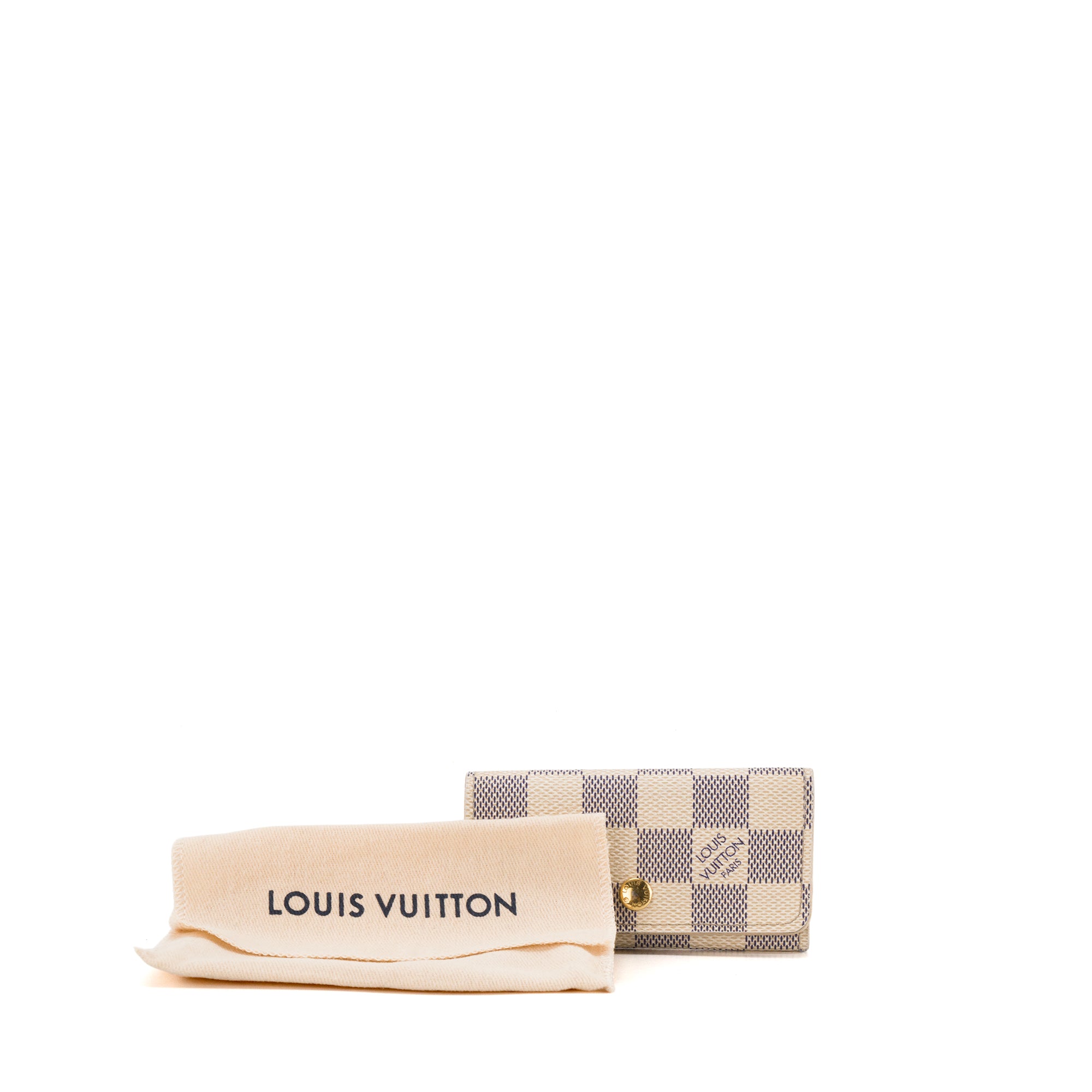 LOUIS VUITTON - Pochette Clés Louis Vuitton en toile enduite damier azur