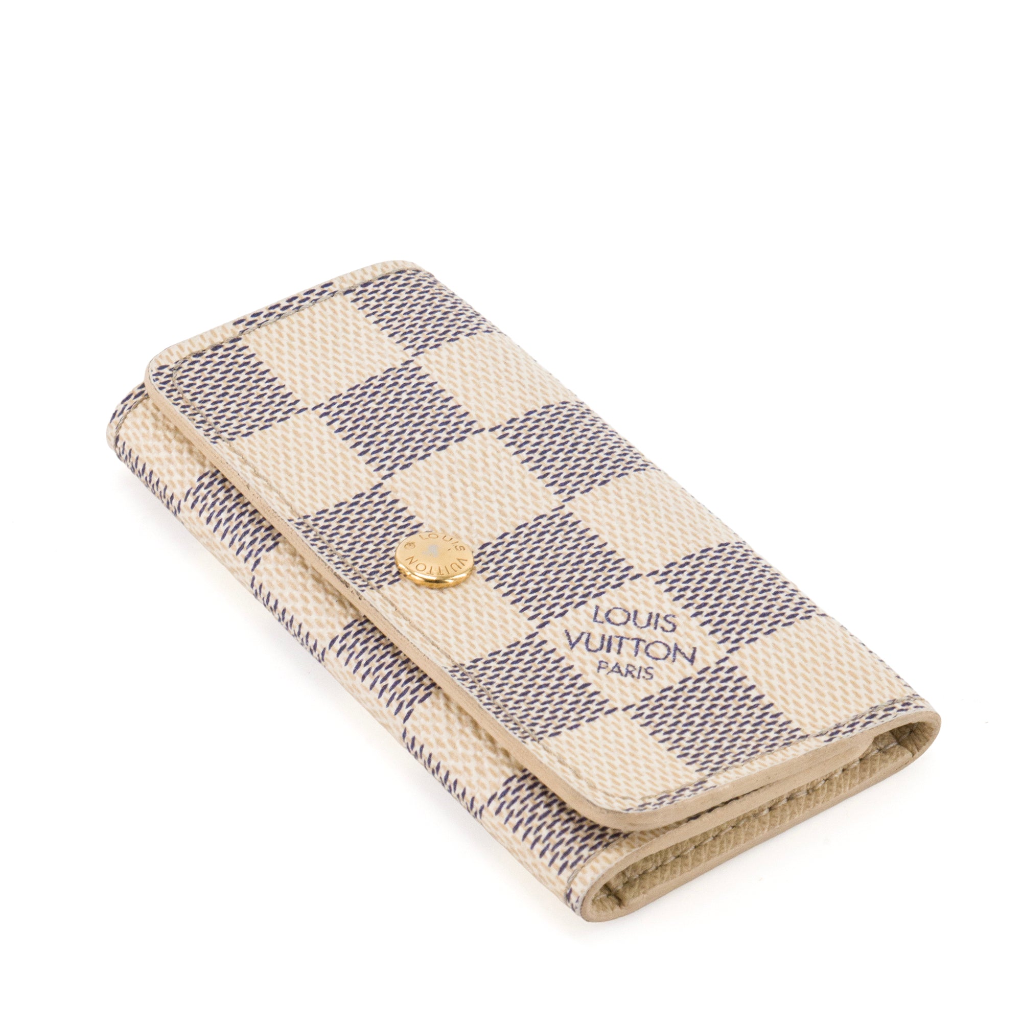 LOUIS VUITTON - Pochette Clés Louis Vuitton en toile enduite damier azur