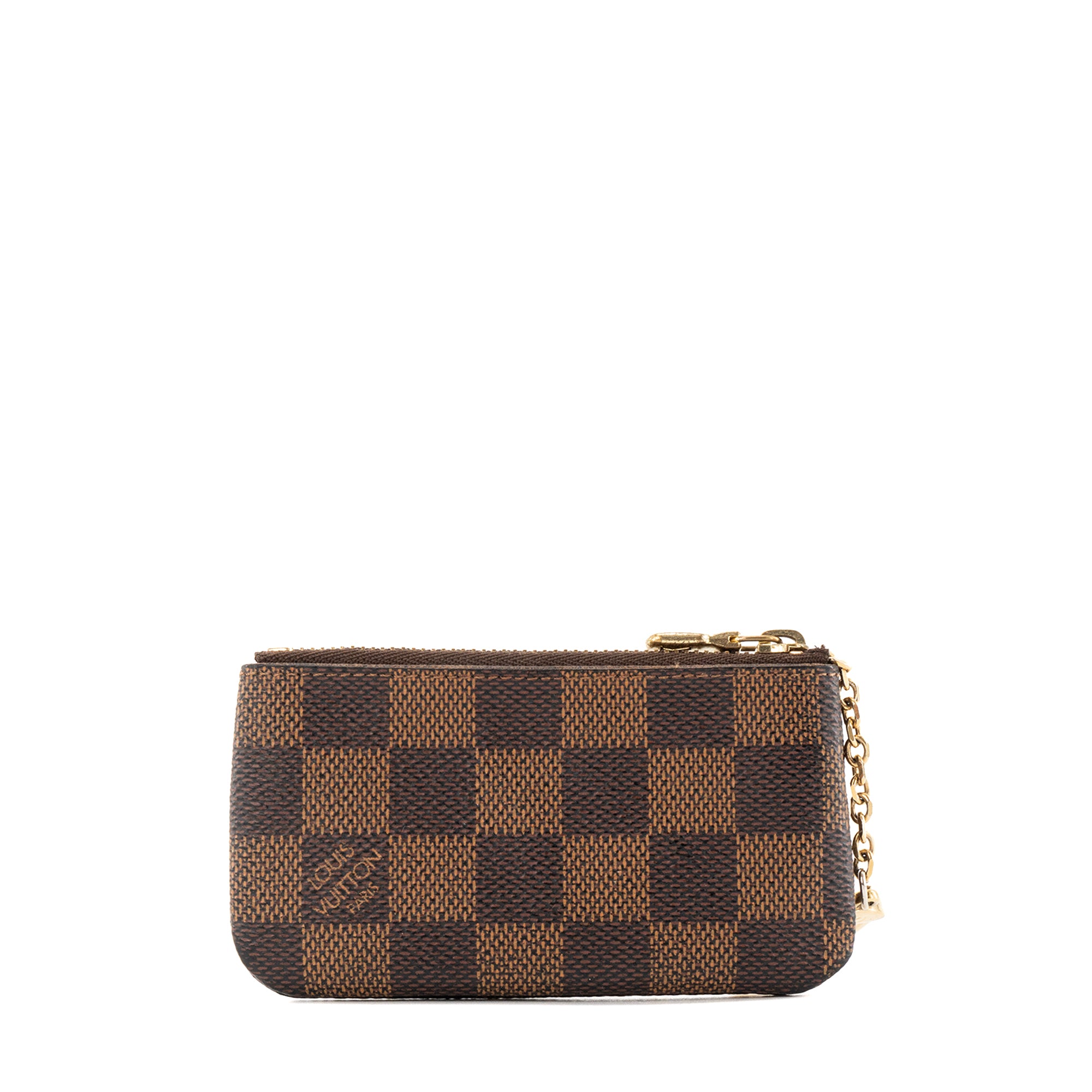 Louis Vuitton - Pochette clés Louis Vuitton en toile enduite damier ébène
