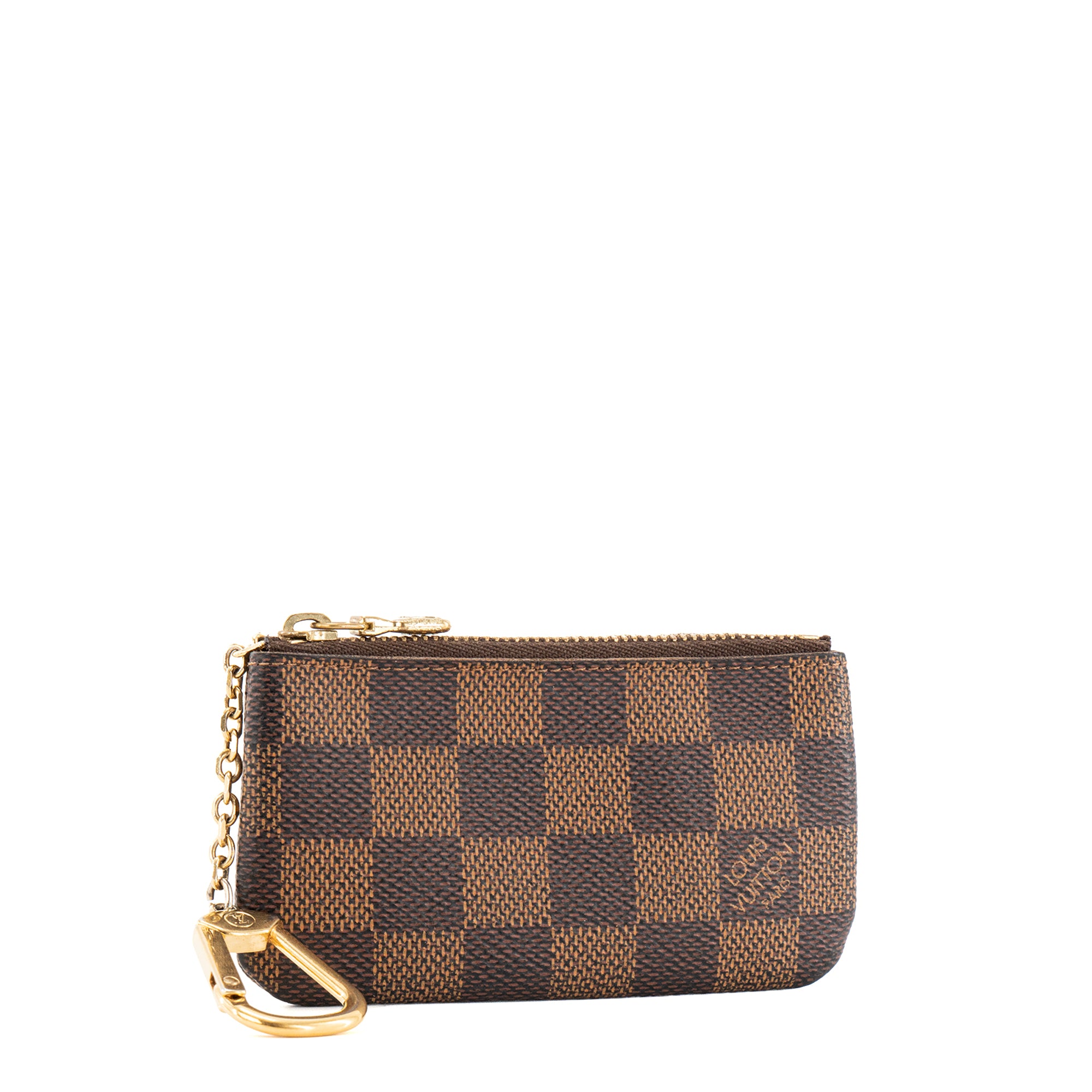 Louis Vuitton - Pochette clés Louis Vuitton en toile enduite damier ébène