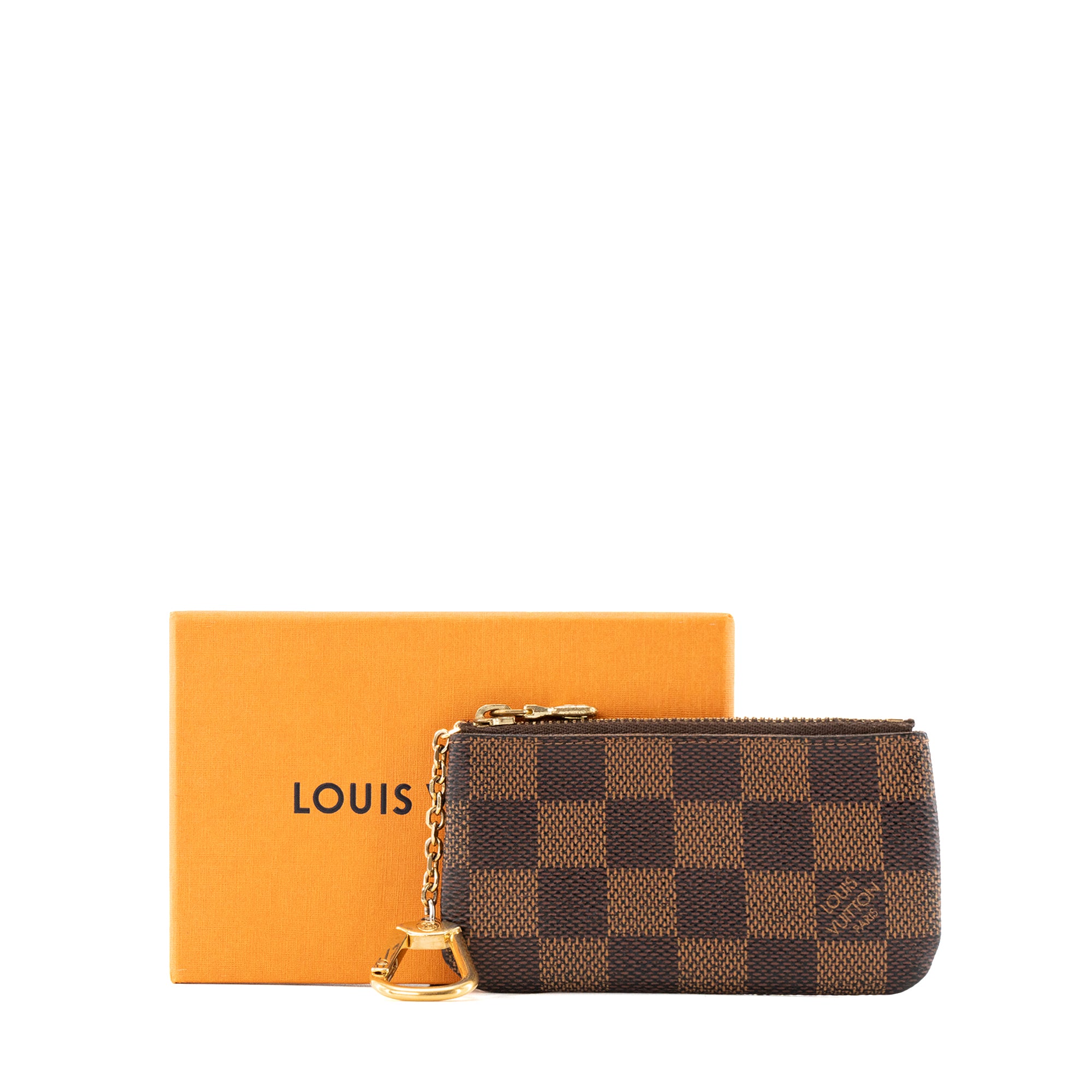 Louis Vuitton - Pochette clés Louis Vuitton en toile enduite damier ébène