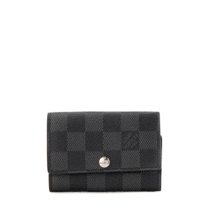 LOUIS VUITTON - Pochette clés Louis Vuitton en toile enduite damier graphite