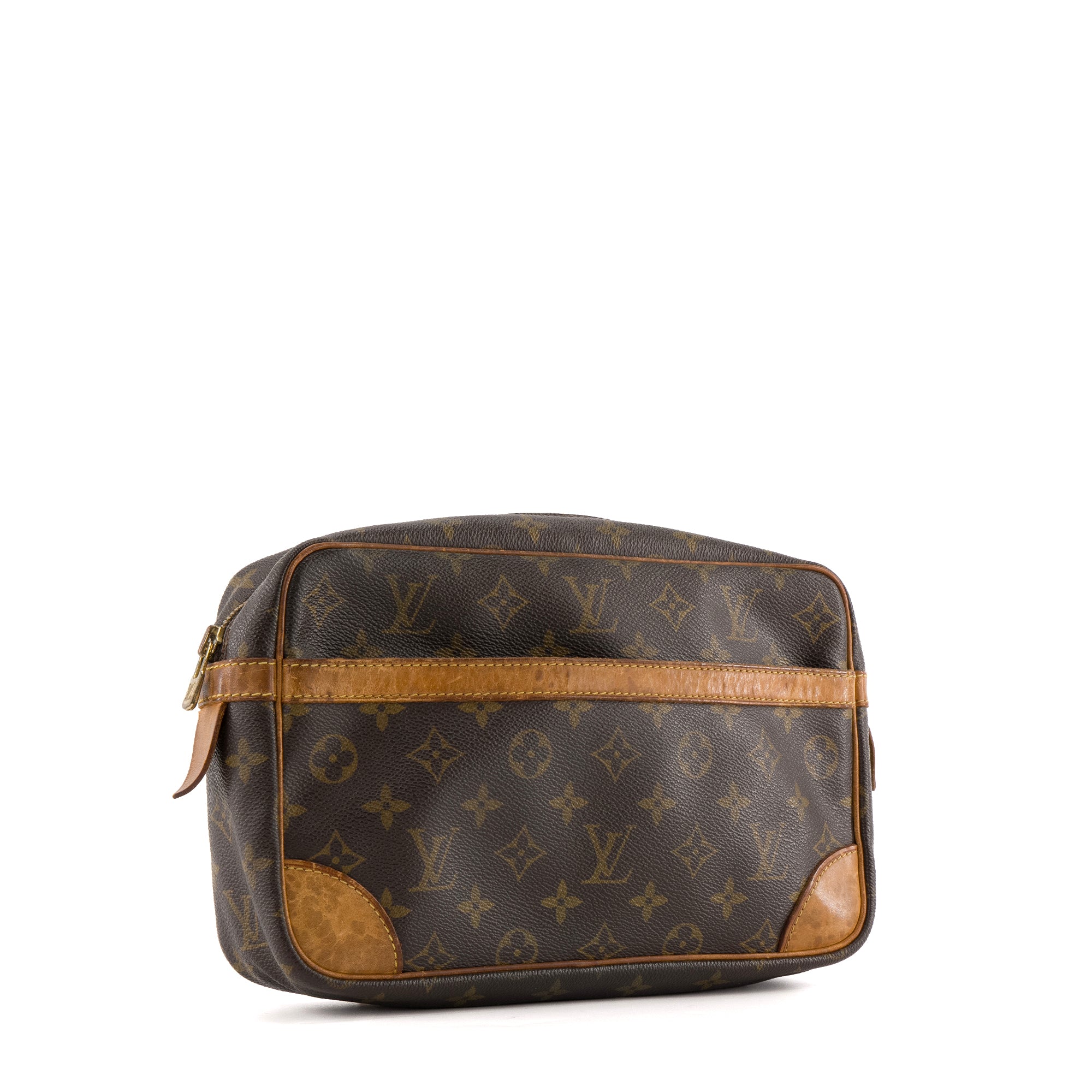 LOUIS VUITTON - Pochette Compiegne Louis Vuitton en toile enduite monogrammée vintage