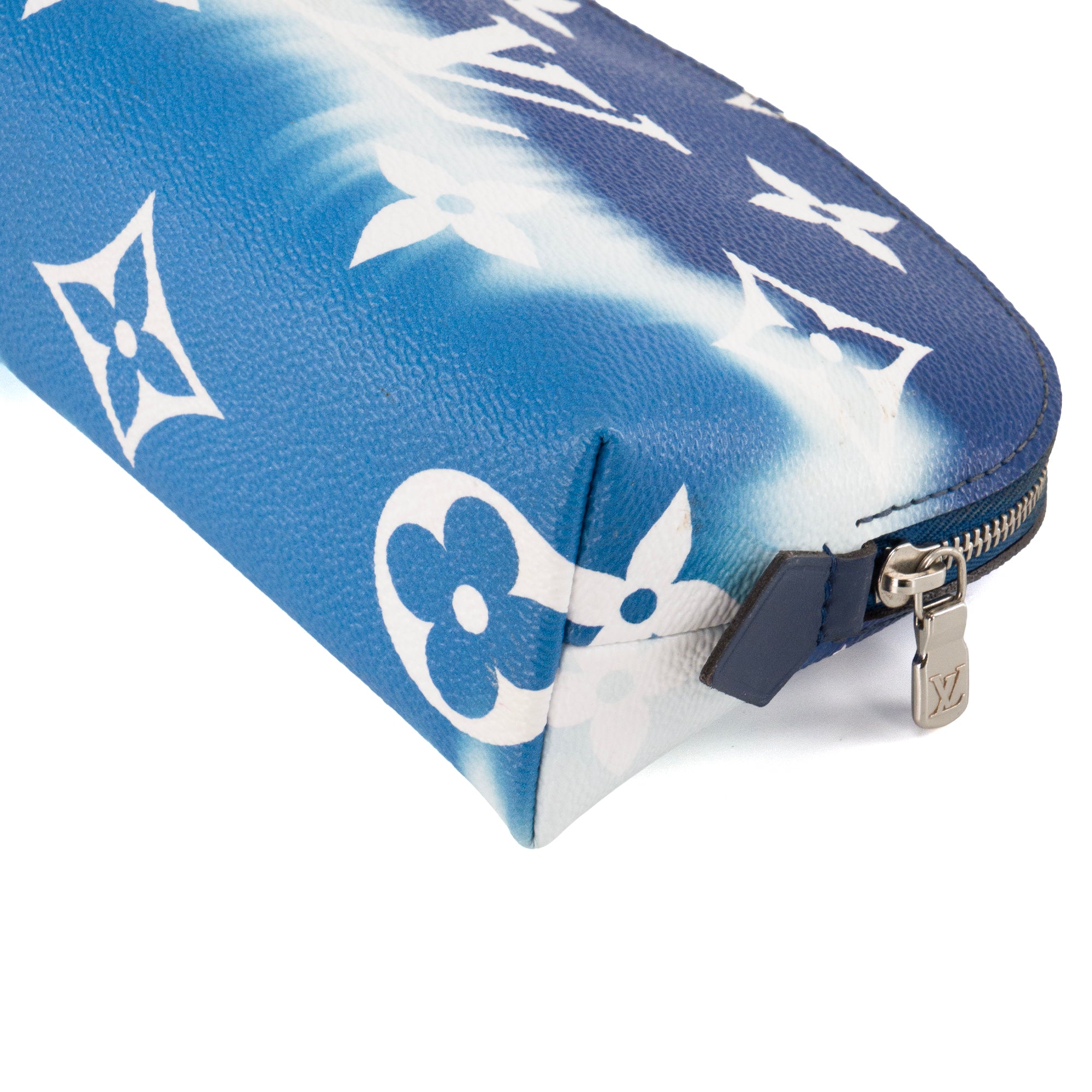 LOUIS VUITTON - Pochette cosmétique Escale Louis Vuitton en toile enduite bleu édition limitée