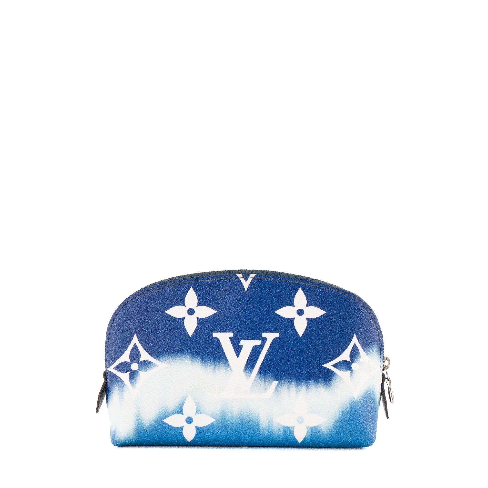 LOUIS VUITTON - Pochette cosmétique Escale Louis Vuitton en toile enduite bleu édition limitée