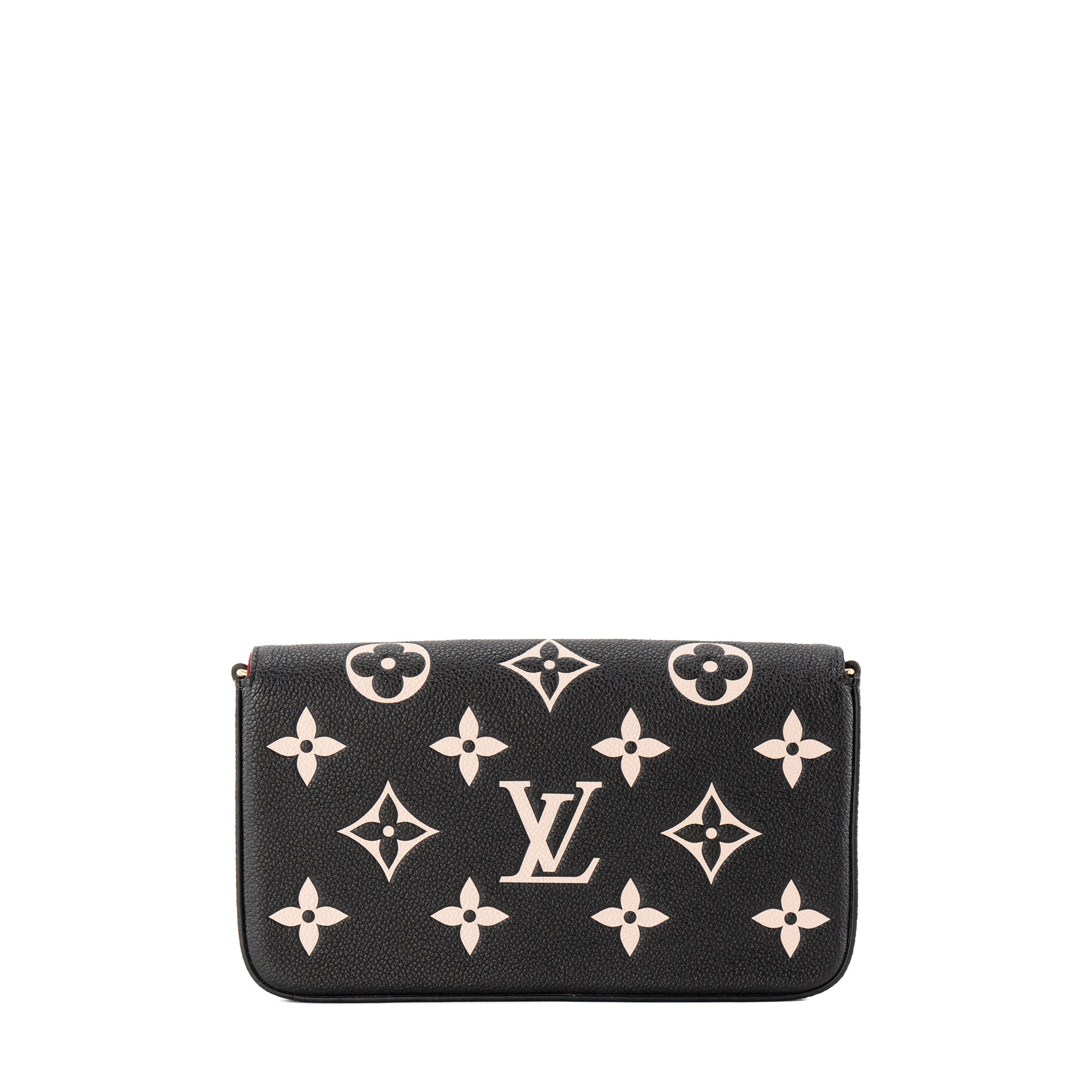 LOUIS VUITTON - Pochette Félicie Louis Vuitton en cuir empreinte noir et beige