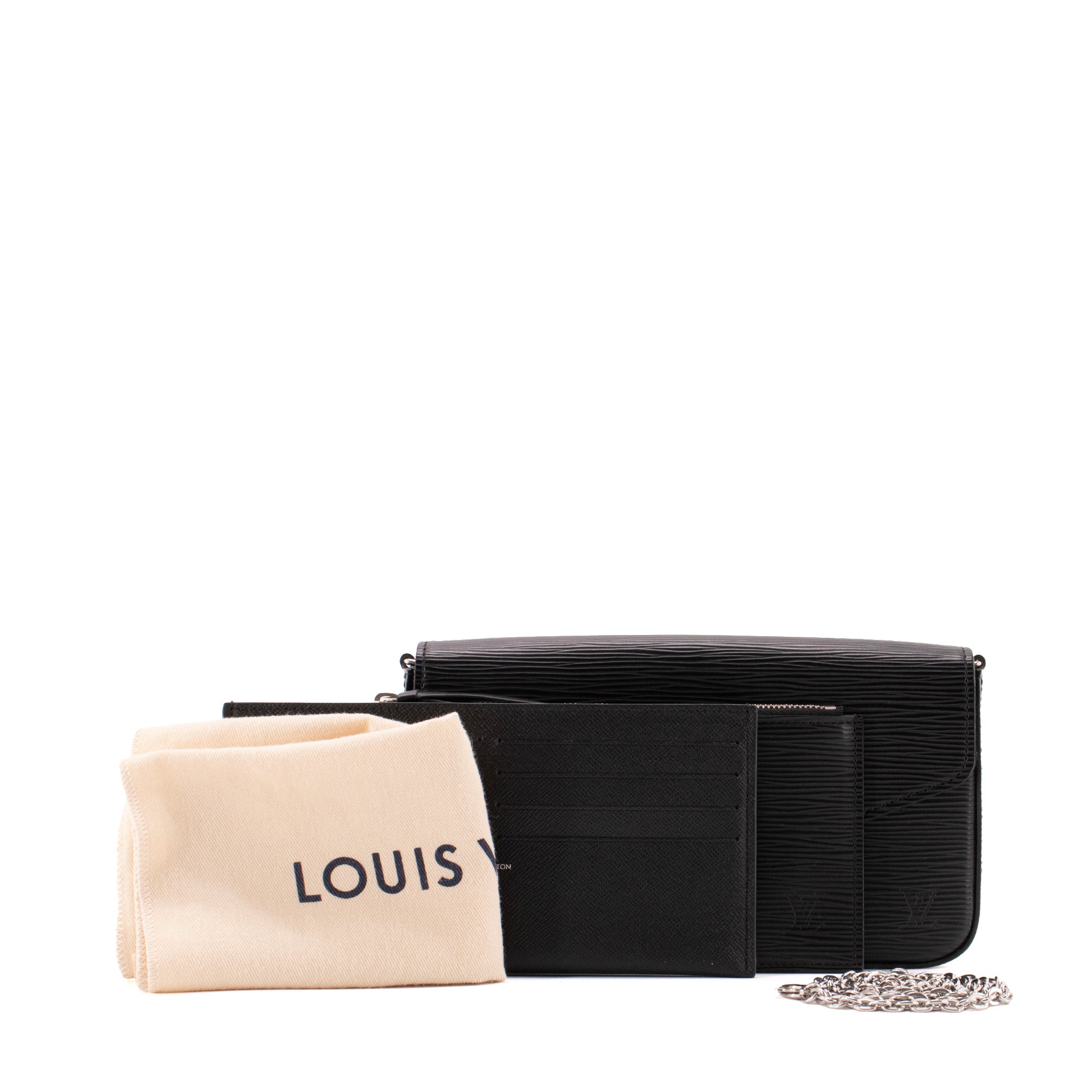 LOUIS VUITTON - Sac à bandoulière Pochette Félicie Louis Vuitton en cuir épi noir