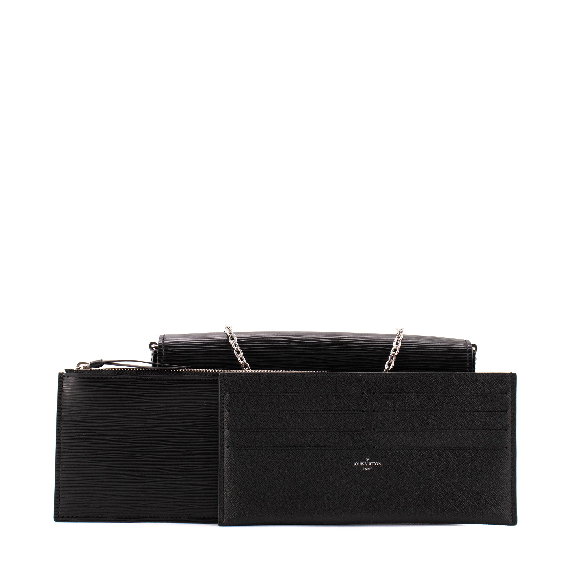 LOUIS VUITTON - Sac à bandoulière Pochette Félicie Louis Vuitton en cuir épi noir