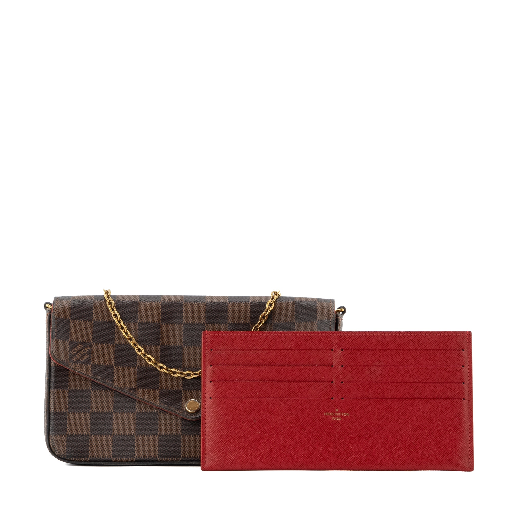 LOUIS VUITTON - Pochette Félicie Louis Vuitton en toile enduite damier ébène