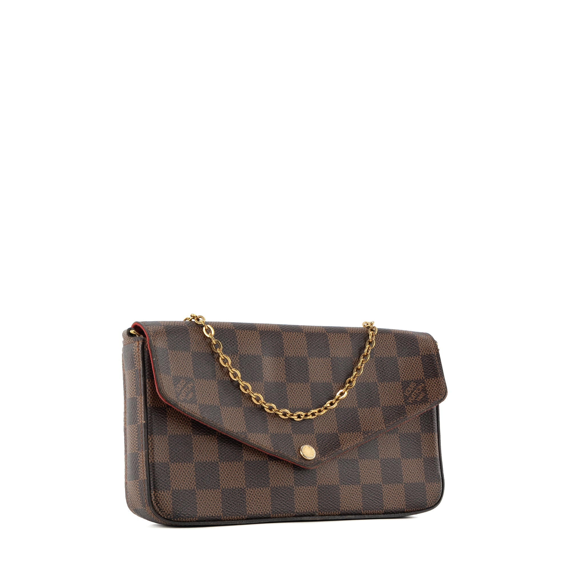 LOUIS VUITTON - Pochette Félicie Louis Vuitton en toile enduite damier ébène
