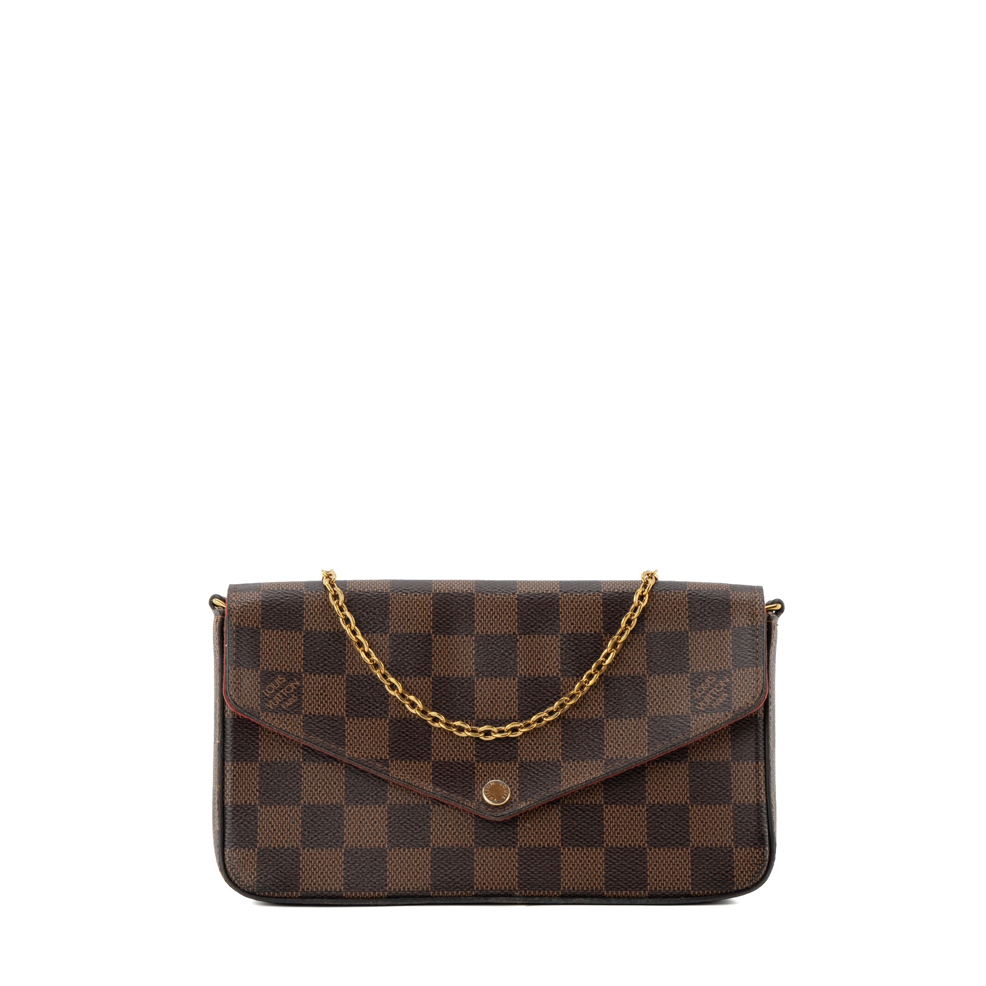 LOUIS VUITTON - Pochette Félicie Louis Vuitton en toile enduite damier ébène