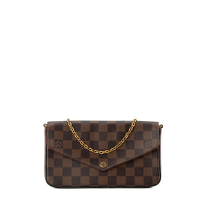 LOUIS VUITTON - Pochette Félicie Louis Vuitton en toile enduite damier ébène
