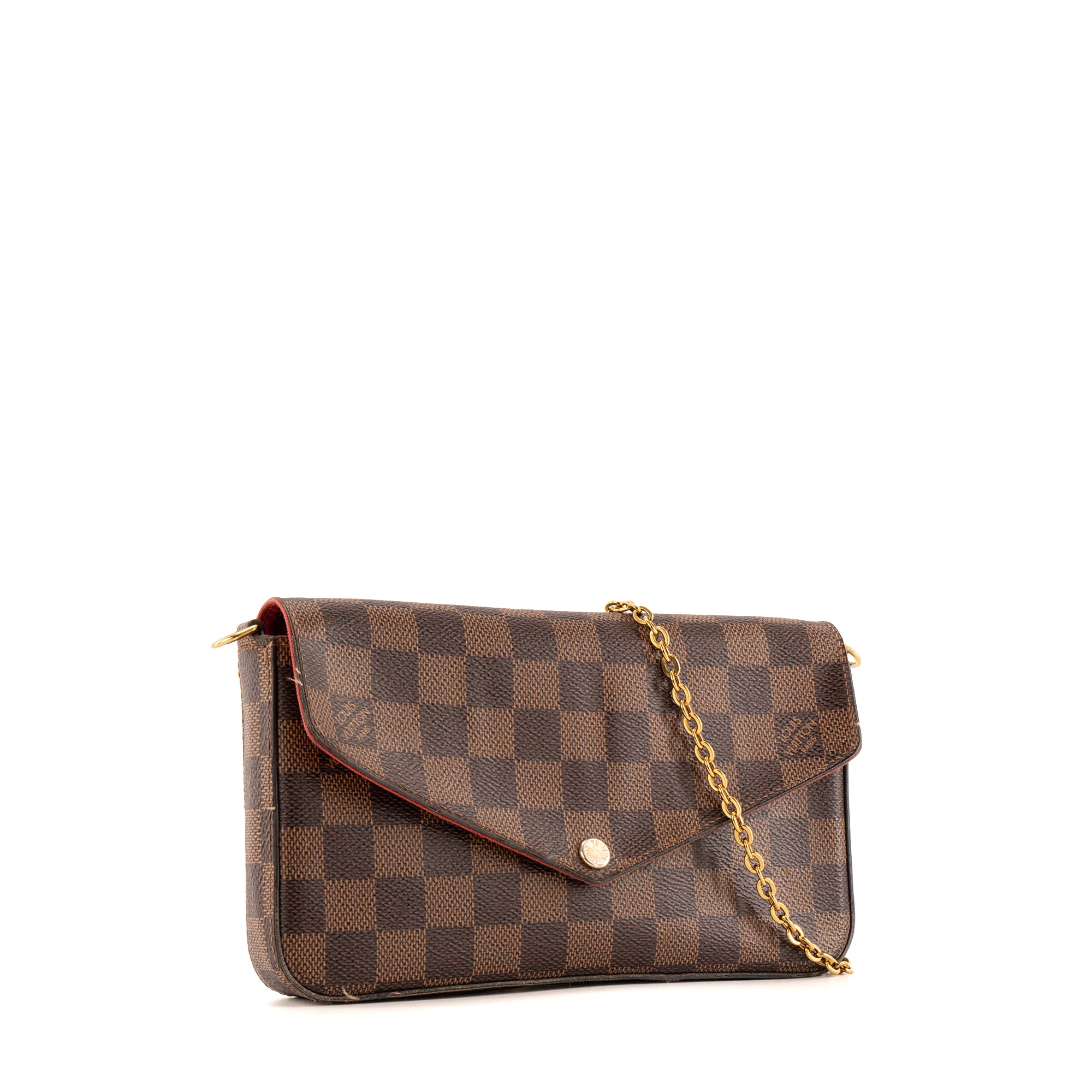 LOUIS VUITTON - Pochette Félicie Louis Vuitton en toile enduite damier ébène