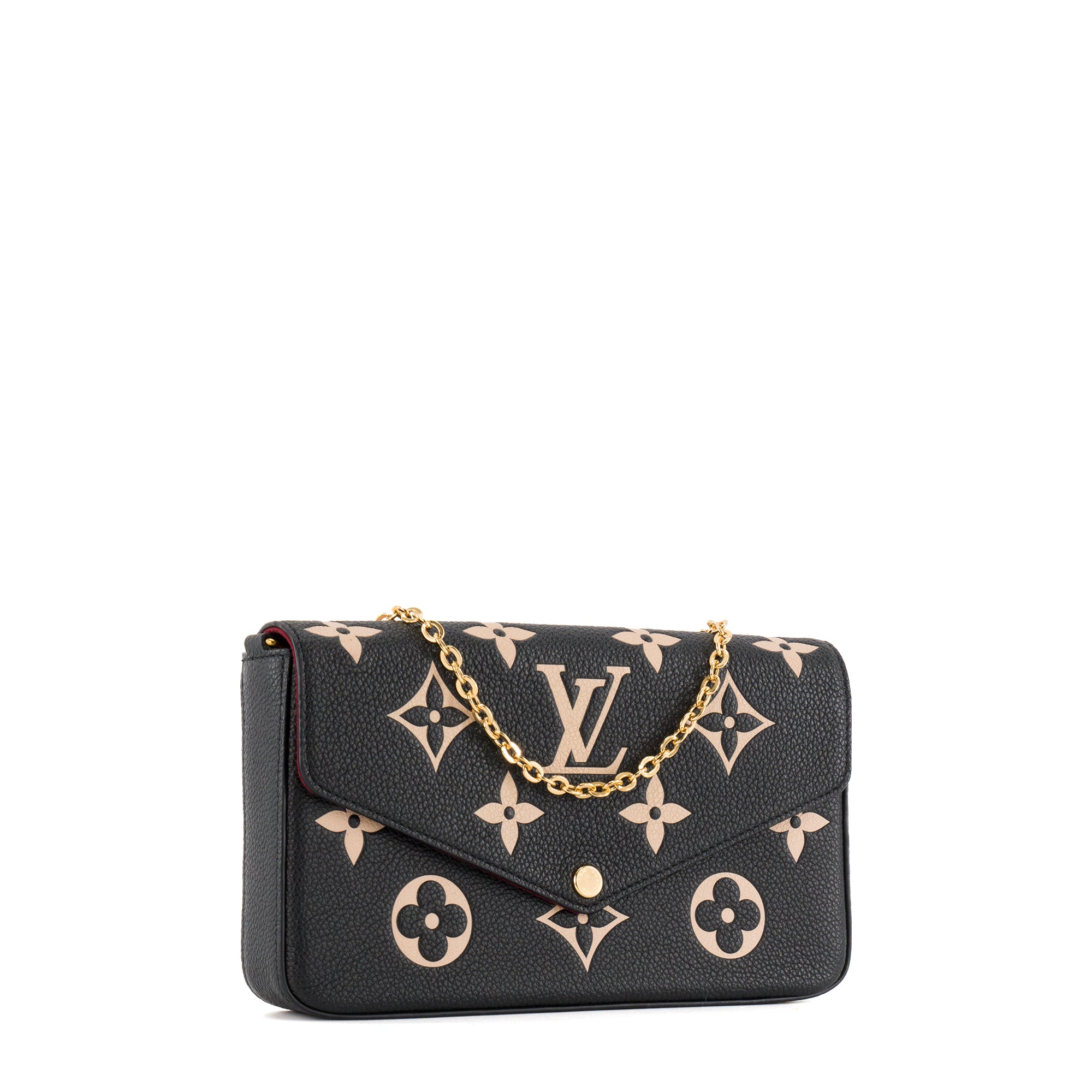 LOUIS VUITTON - Pochette Félicie Monogram Giant Louis Vuitton en cuir grainé noir