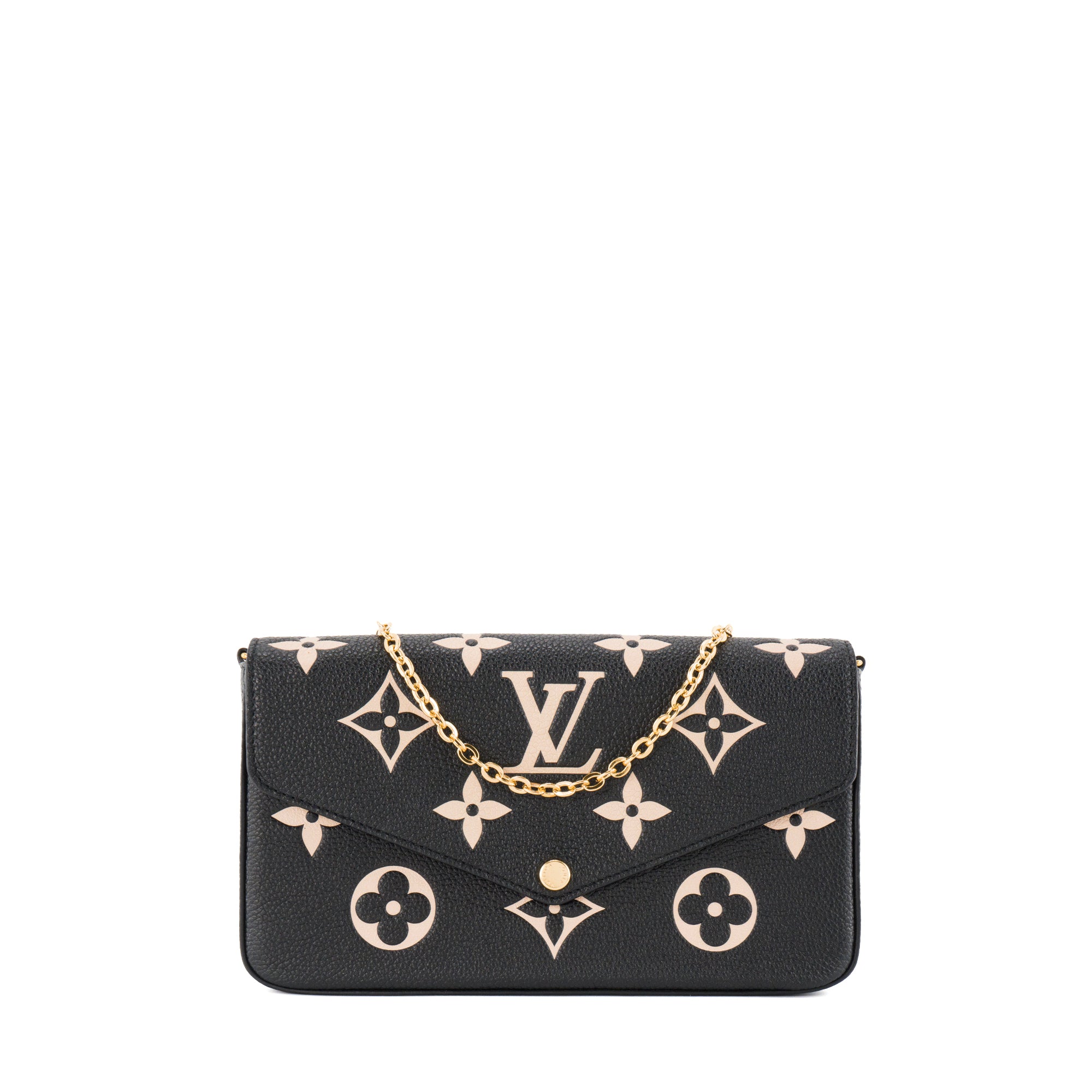 LOUIS VUITTON - Pochette Félicie Monogram Giant Louis Vuitton en cuir grainé noir