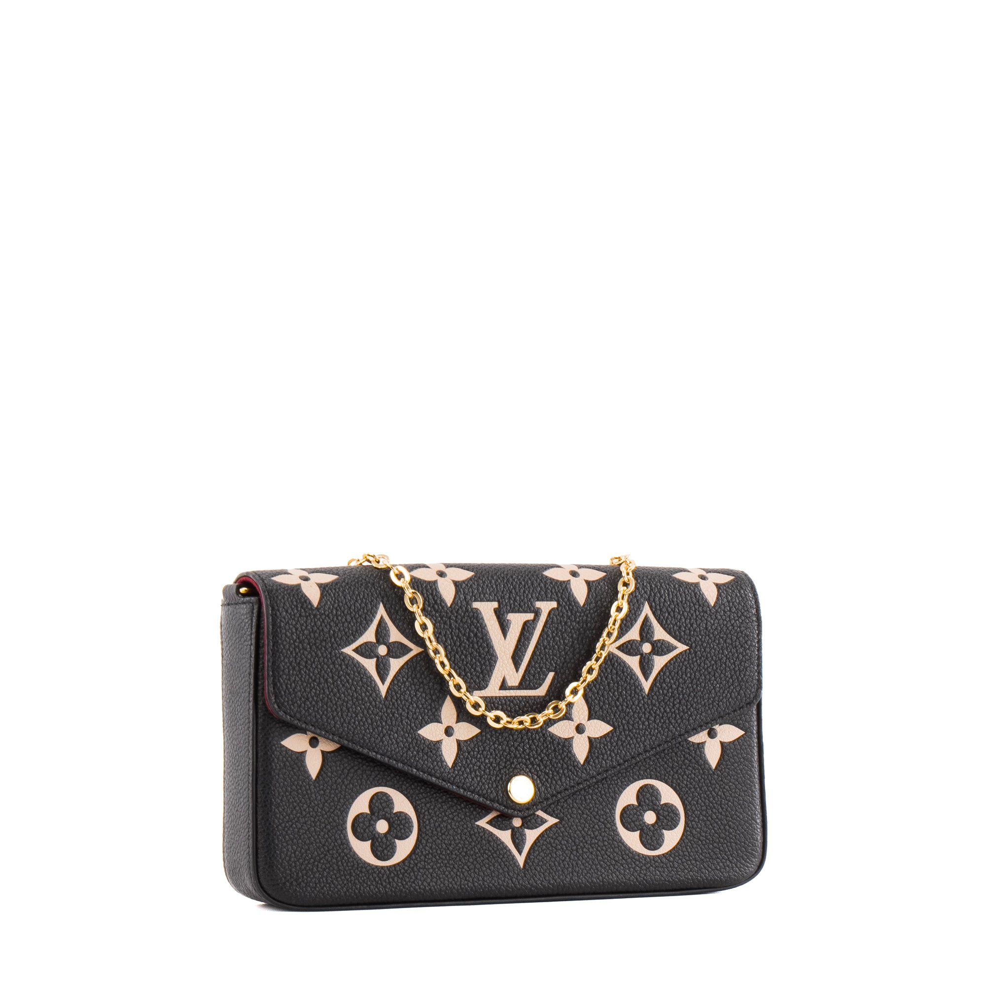 LOUIS VUITTON - Pochette Félicie Monogram Giant Louis Vuitton en cuir grainé noir