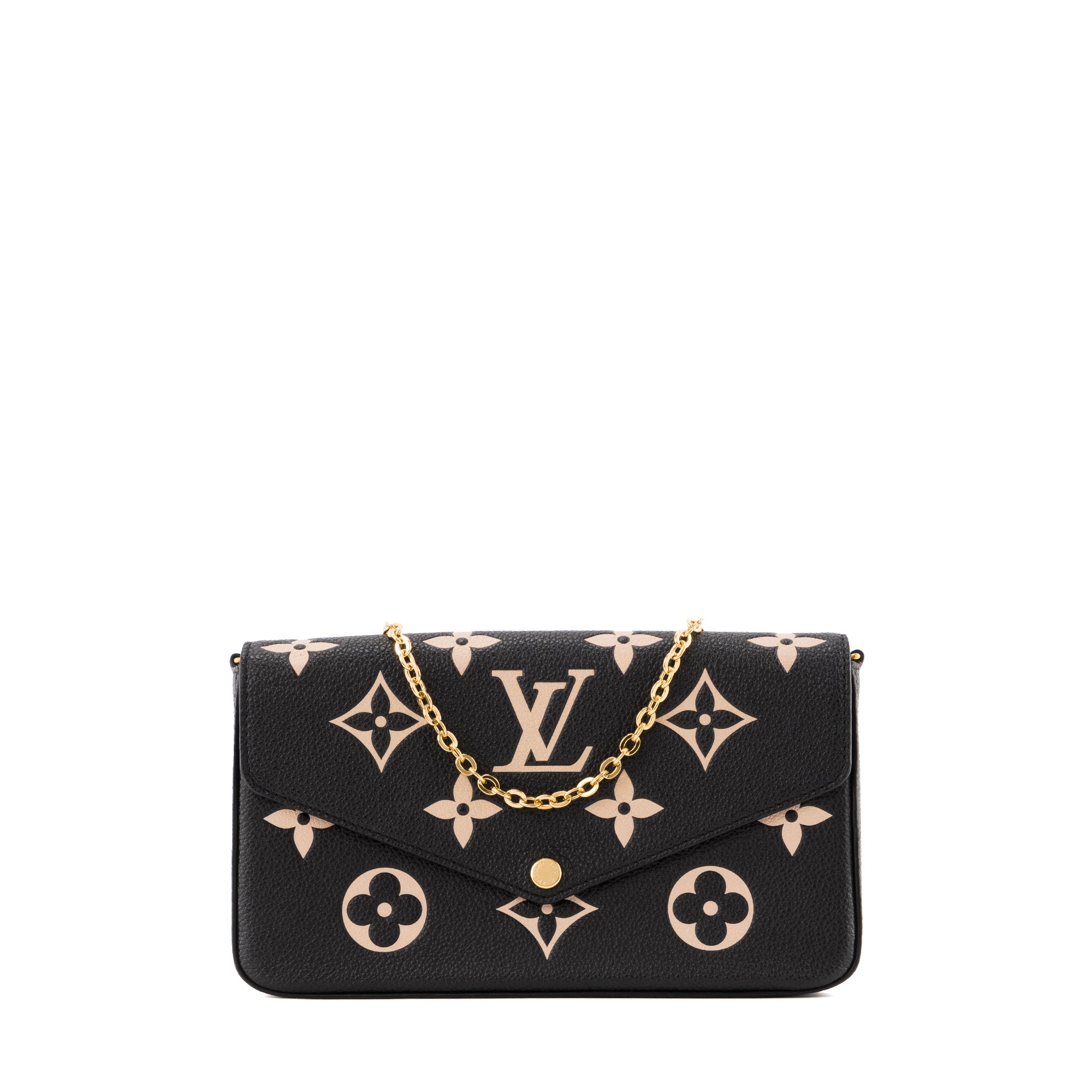 LOUIS VUITTON - Pochette Félicie Monogram Giant Louis Vuitton en cuir grainé noir