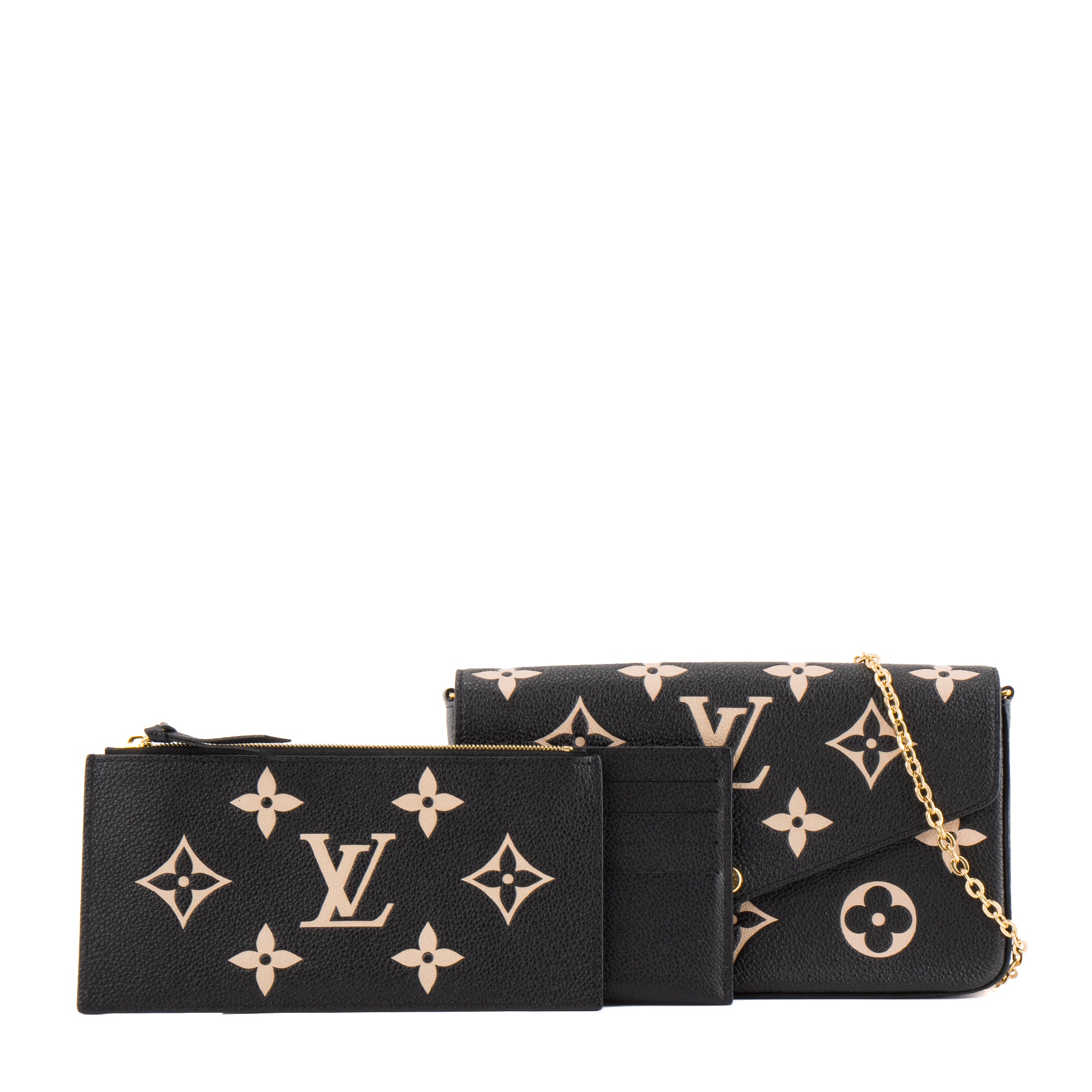 LOUIS VUITTON - Pochette Félicie Monogram Giant Louis Vuitton en cuir grainé noir