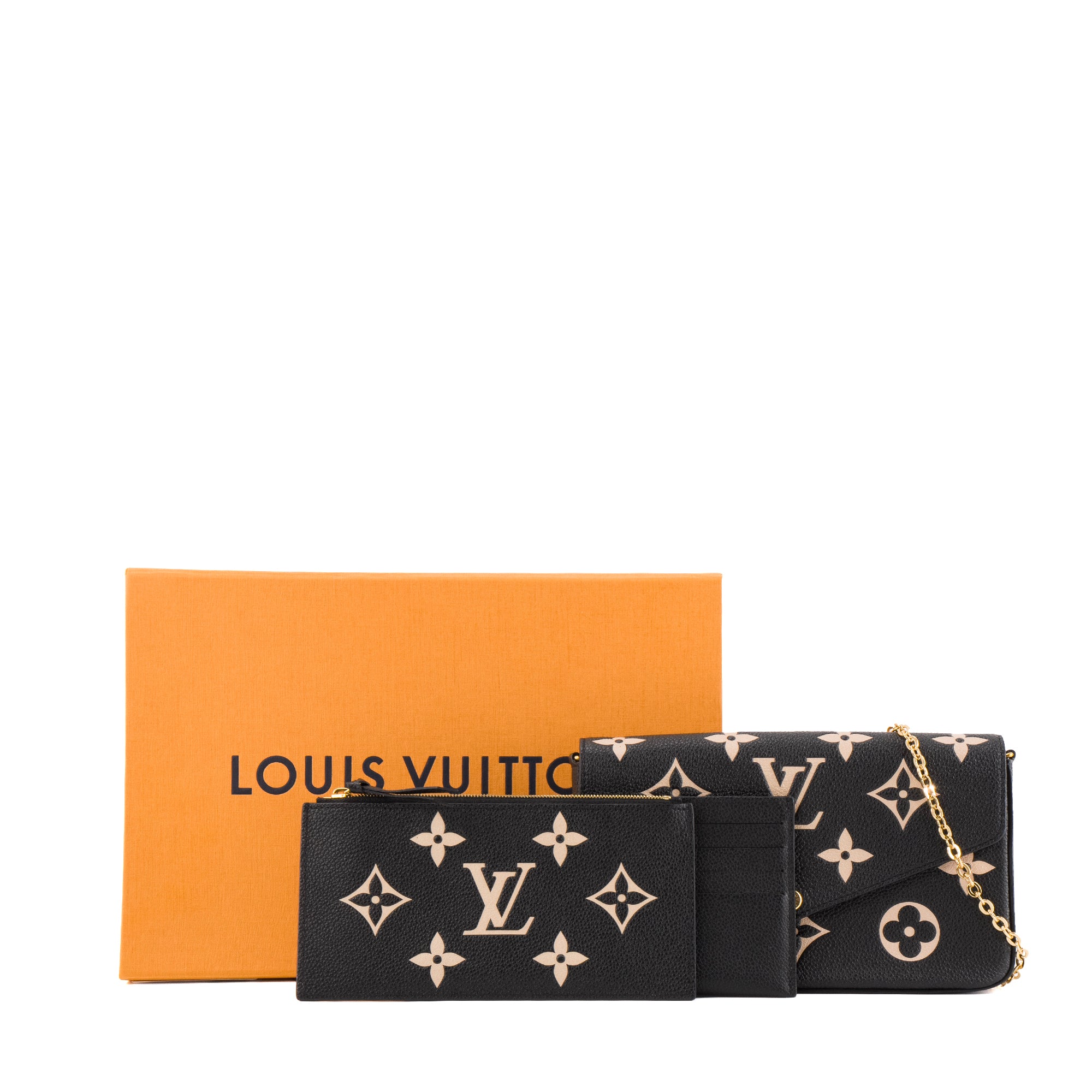 LOUIS VUITTON - Pochette Félicie Monogram Giant Louis Vuitton en cuir grainé noir