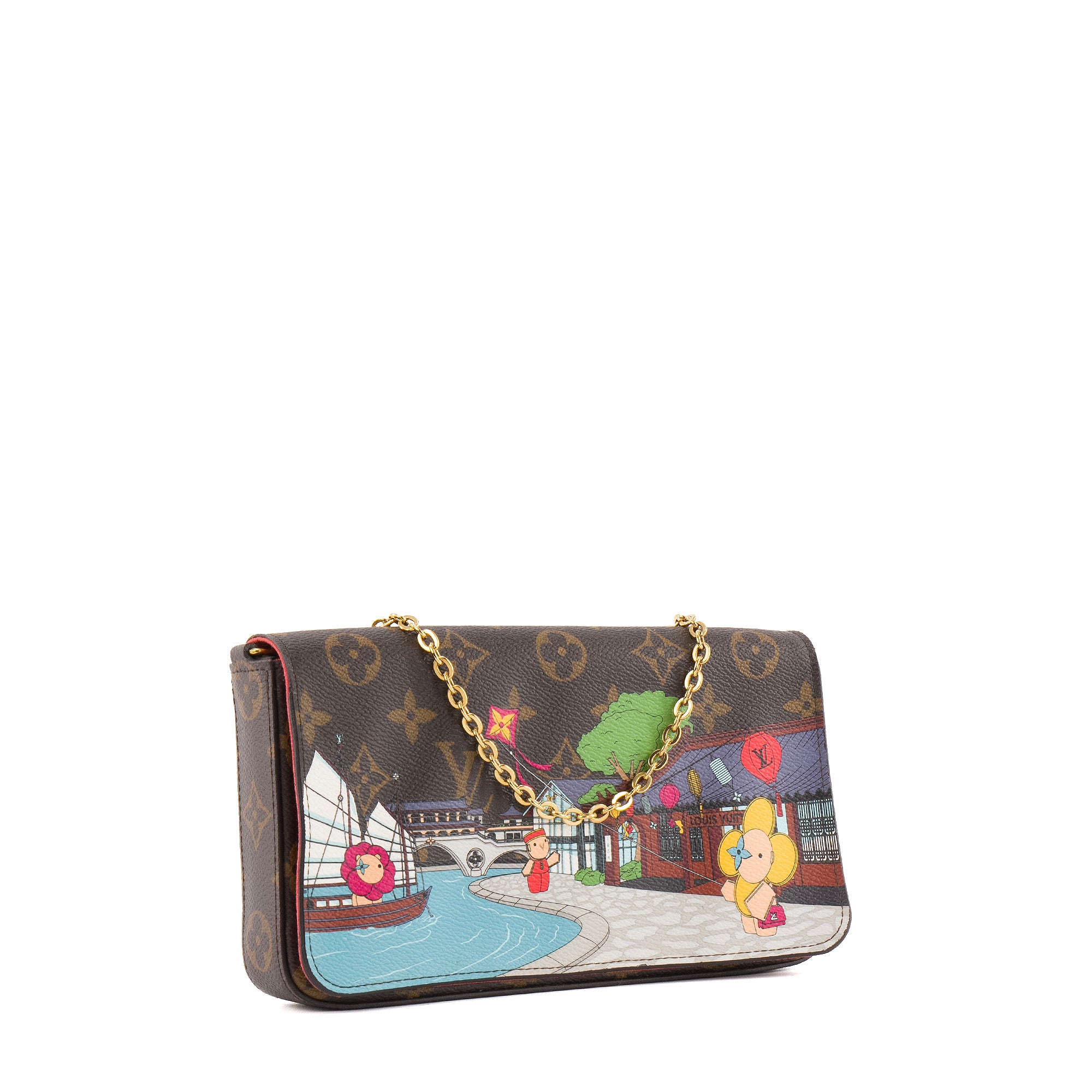 LOUIS VUITTON - Pochette Félicie Vivienne Louis Vuitton en toile enduite monogrammée édition limitée