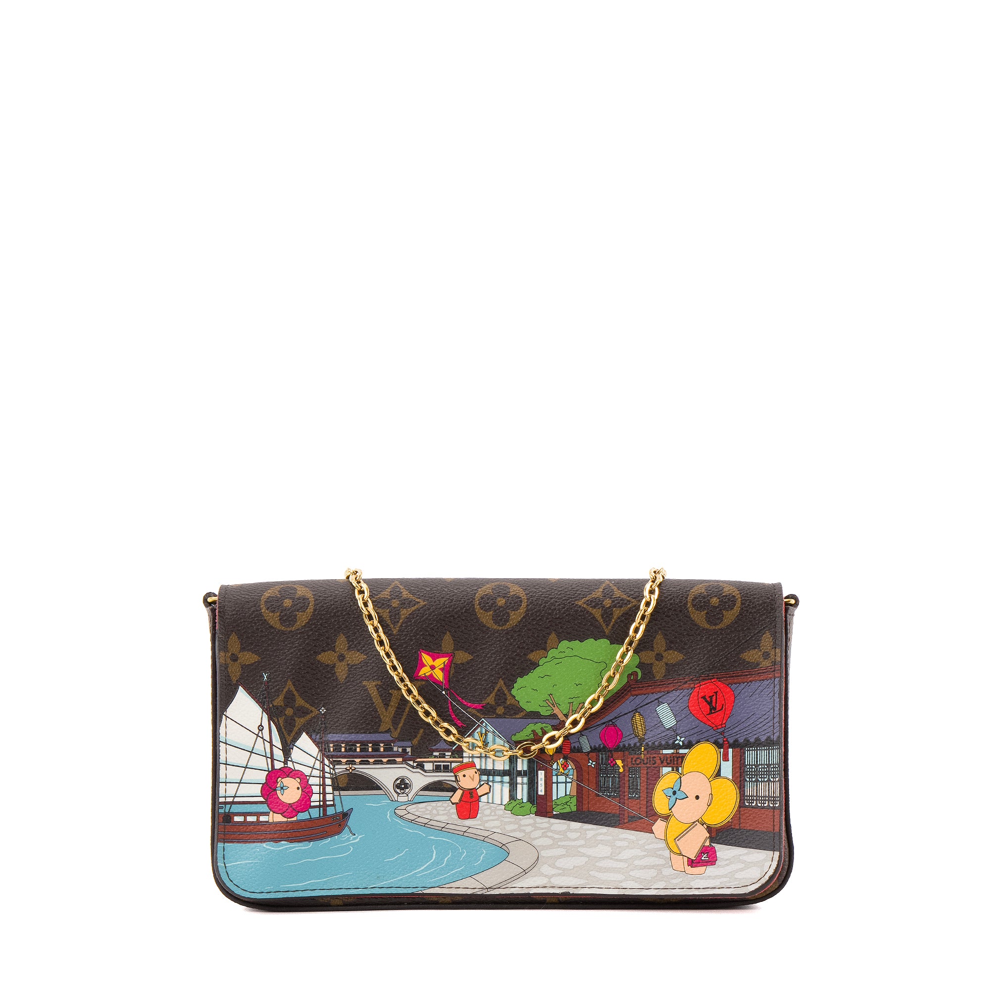 LOUIS VUITTON - Pochette Félicie Vivienne Louis Vuitton en toile enduite monogrammée édition limitée