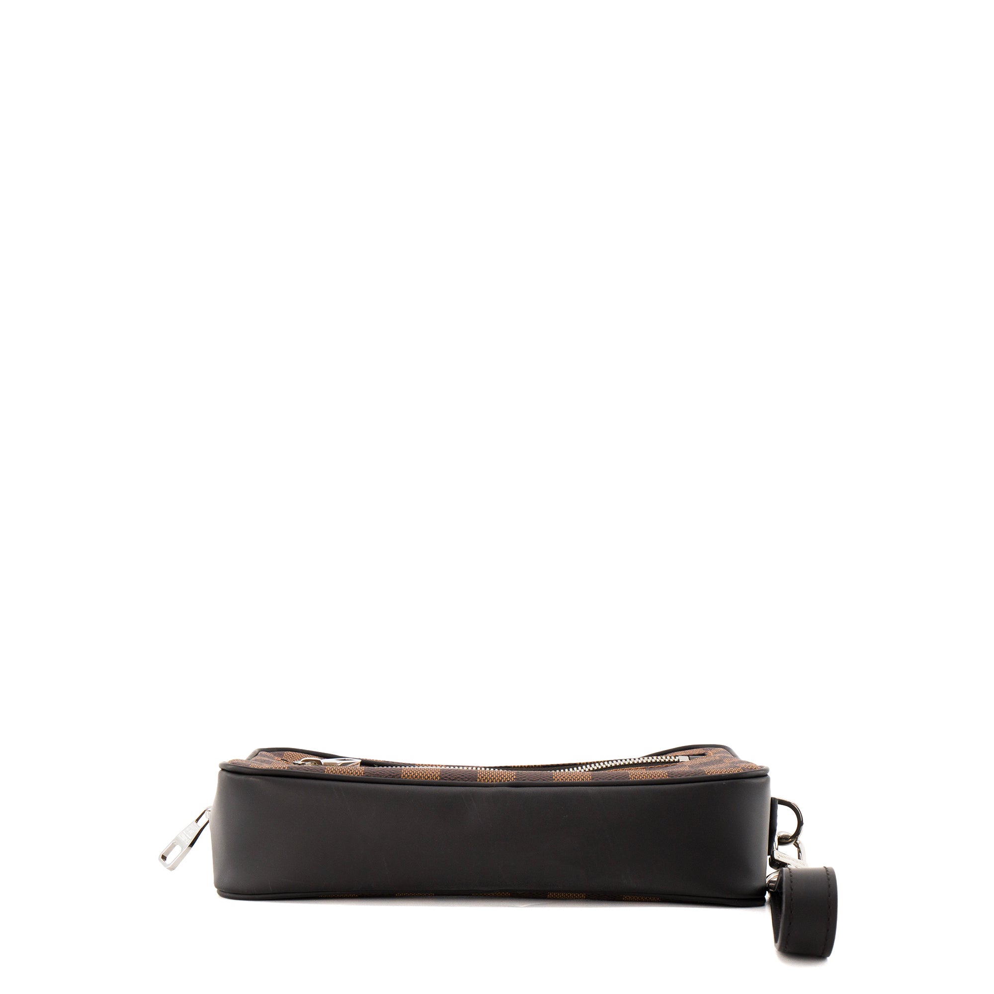 LOUIS VUITTON - Pochette Kasaï Louis Vuitton en toile damier ébène et cuir noir
