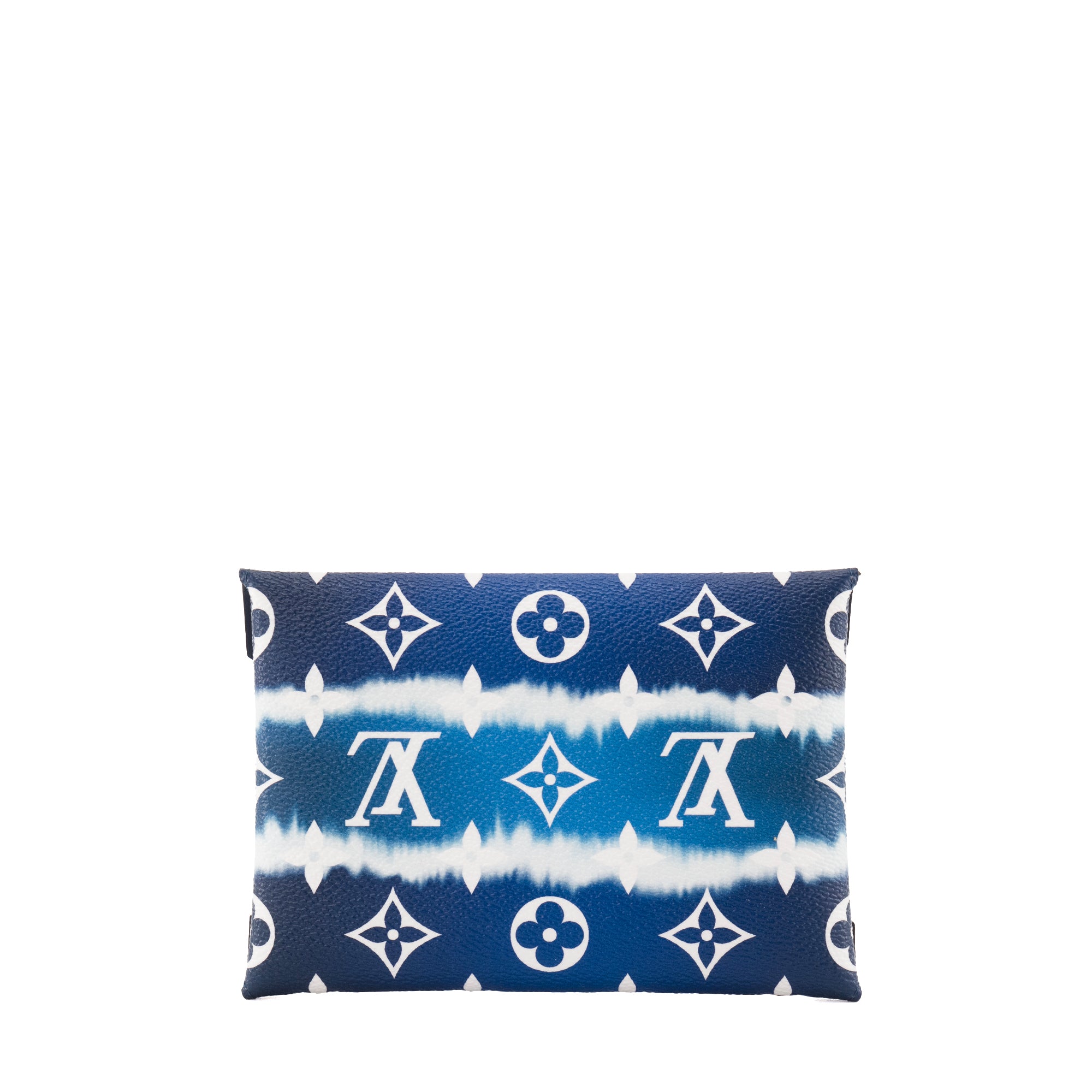 LOUIS VUITTON - Pochette Kirigami MM Escale Louis Vuitton en toile enduite monogrammée bleue