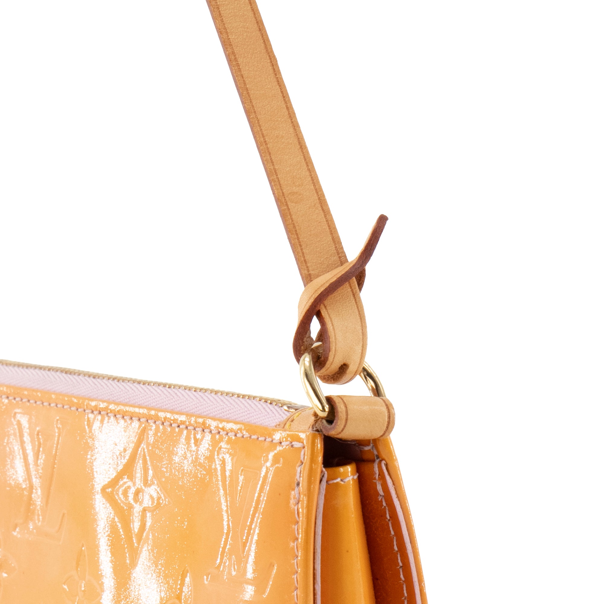 LOUIS VUITTON - Pochette Lexington Louis Vuitton en cuir verni orange