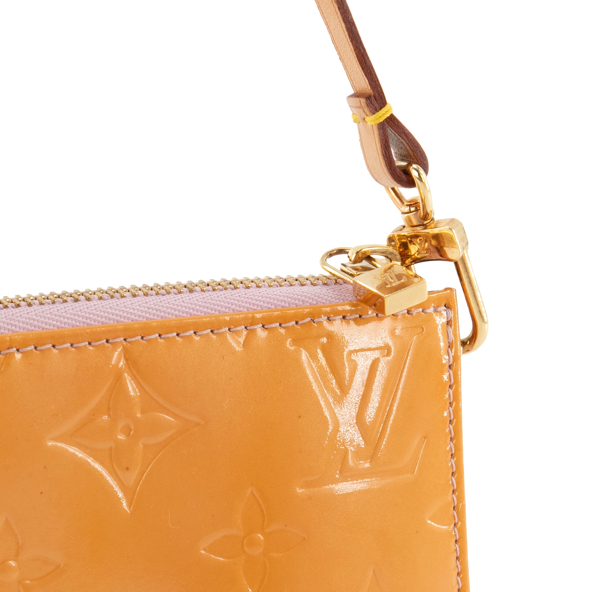 LOUIS VUITTON - Pochette Lexington Louis Vuitton en cuir verni orange