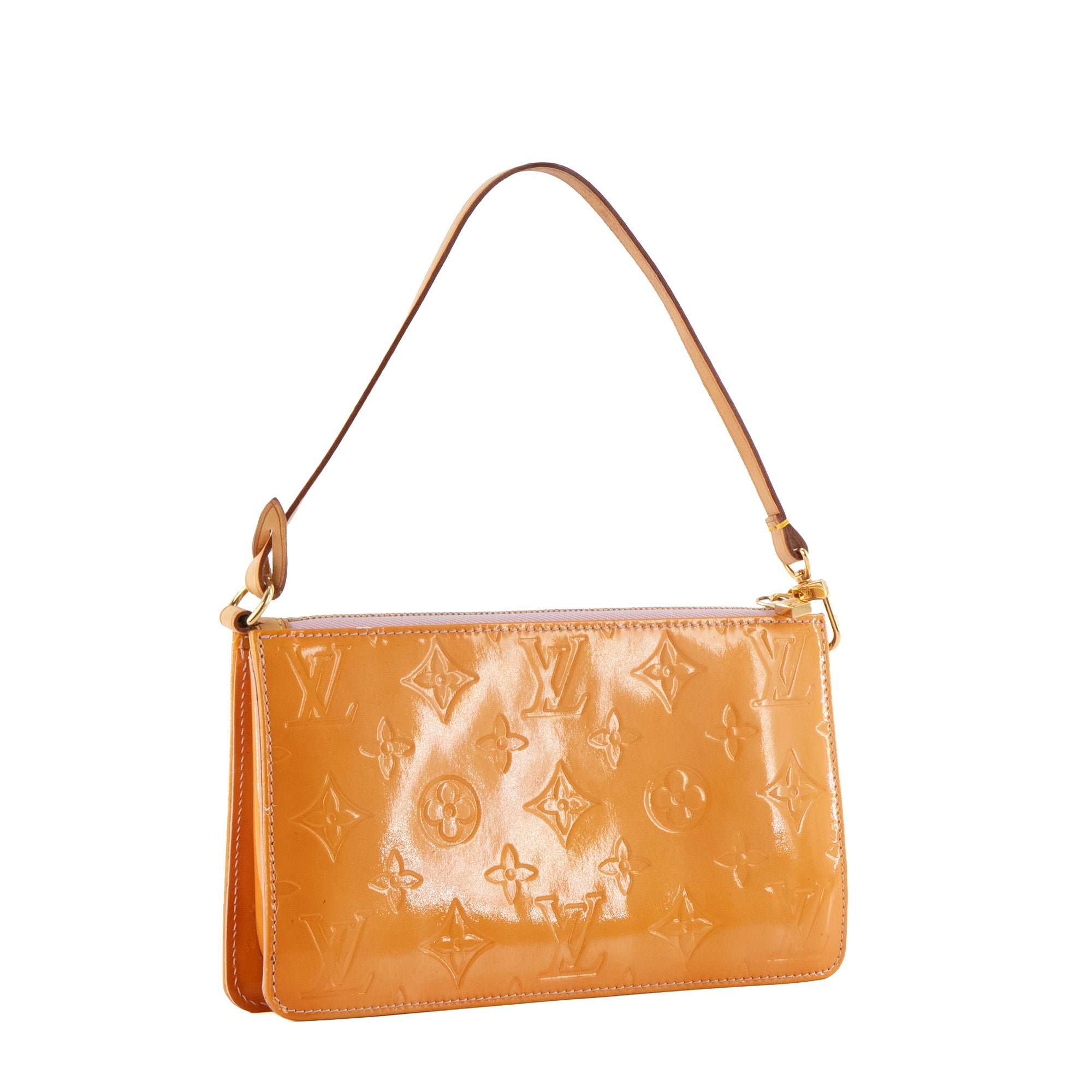LOUIS VUITTON - Pochette Lexington Louis Vuitton en cuir verni orange