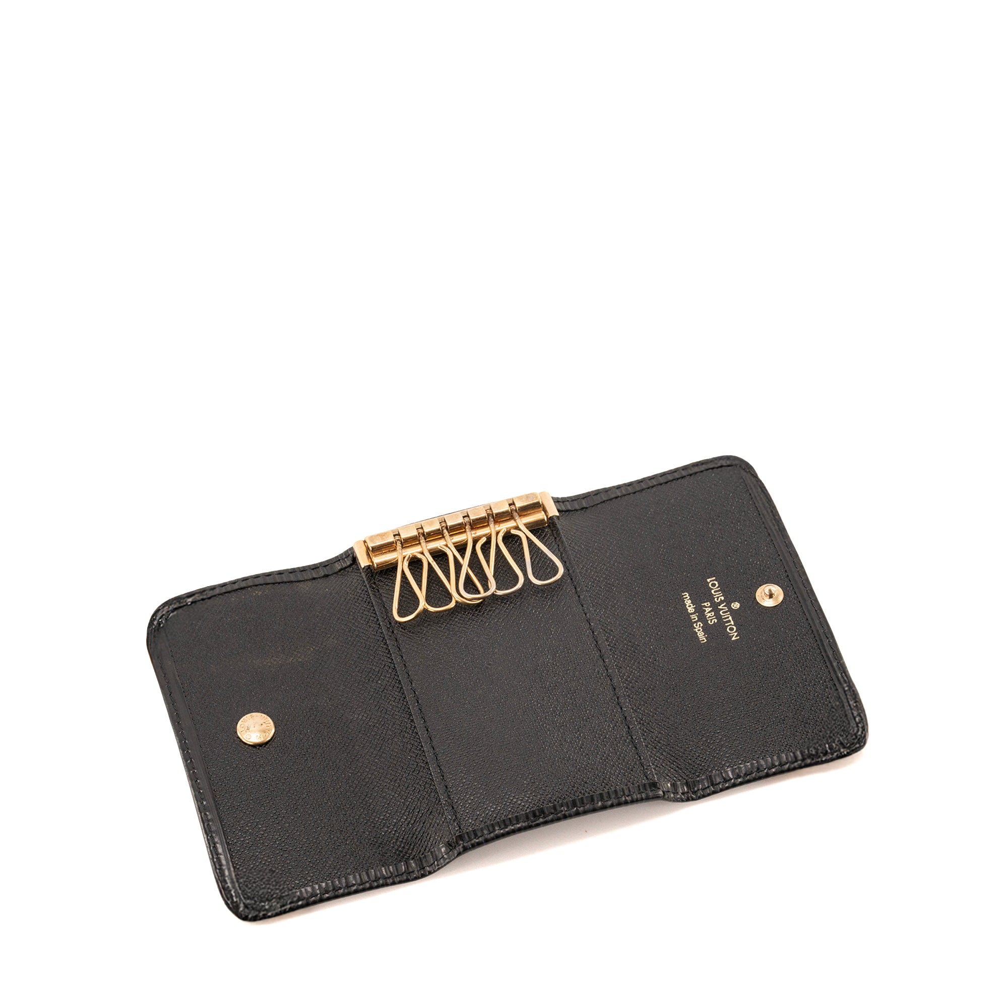 LOUIS VUITTON - Pochette Multiclés Louis Vuitton en cuir épi noir vintage