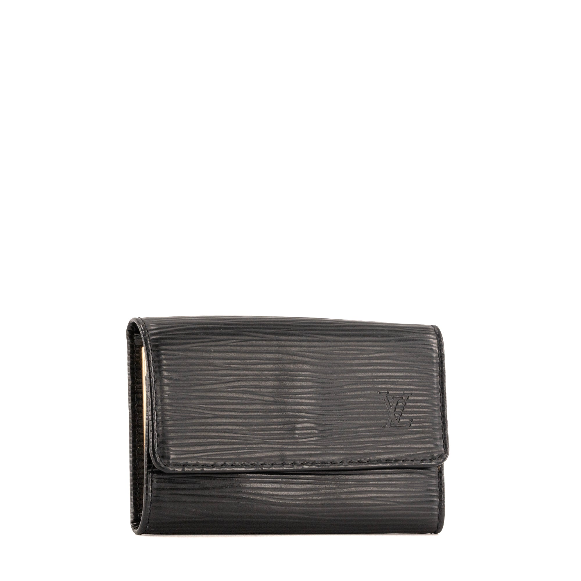 LOUIS VUITTON - Pochette Multiclés Louis Vuitton en cuir épi noir vintage