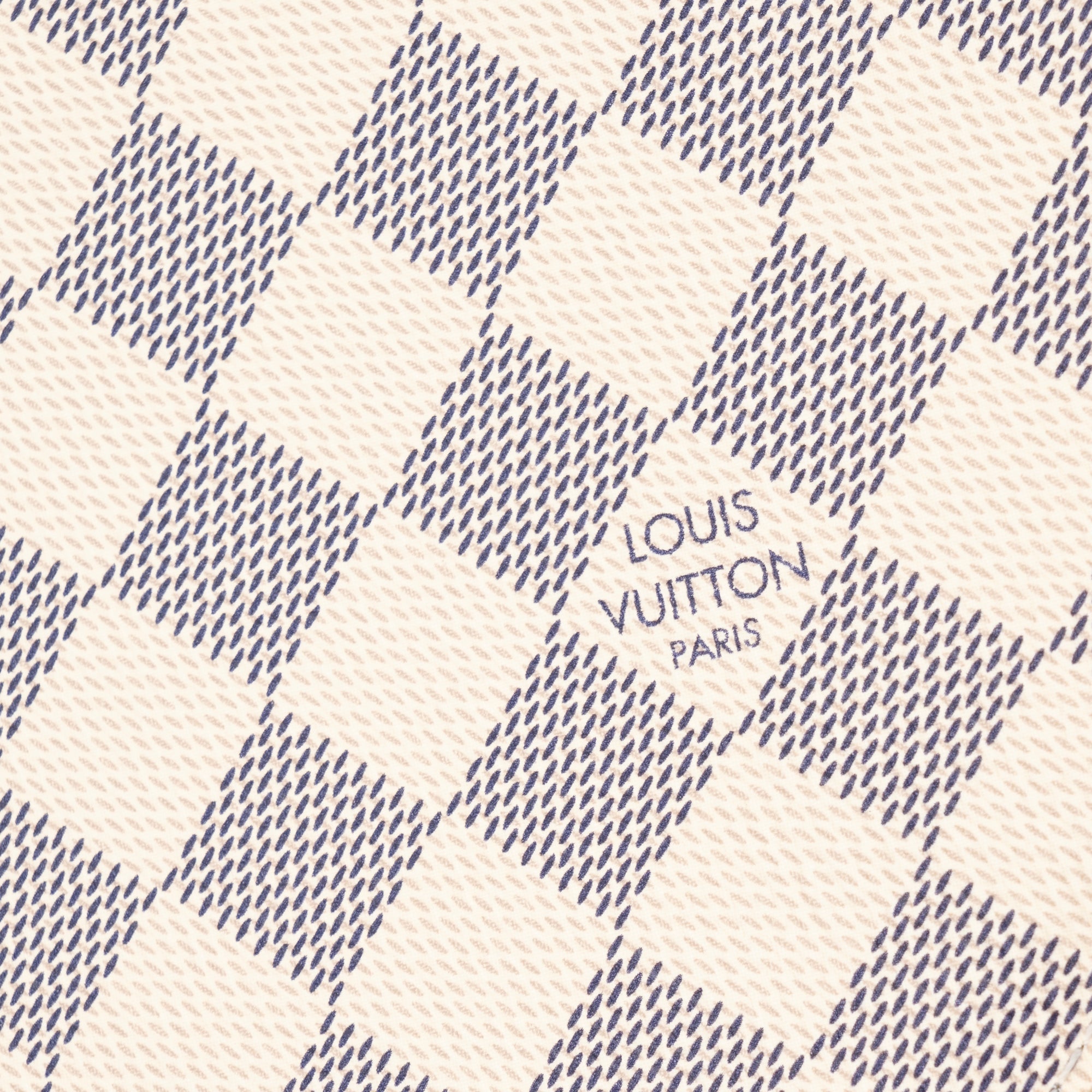 LOUIS VUITTON - Pochette Neverfull Louis Vuitton en toile enduite damier azur