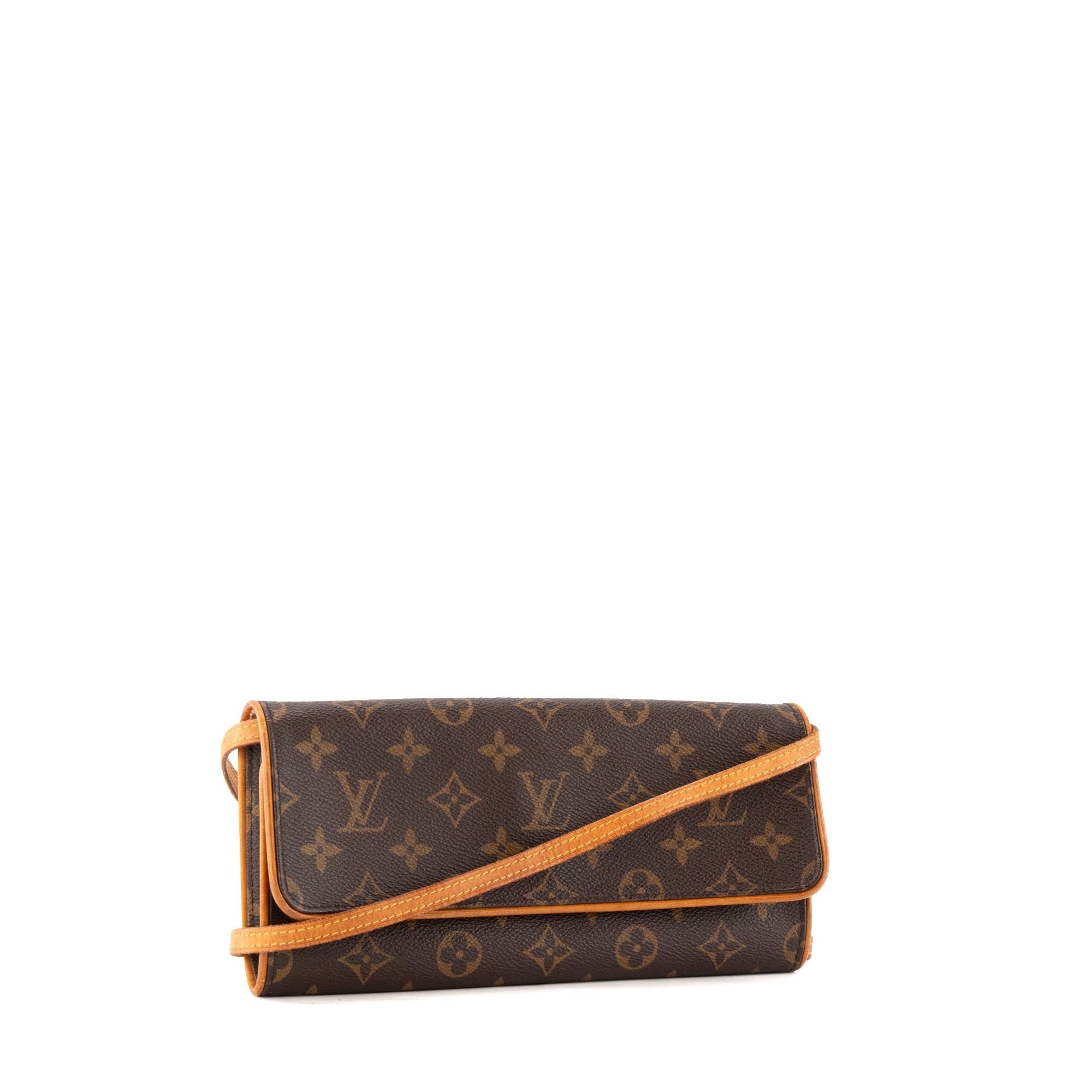 LOUIS VUITTON - Sac à bandoulière Pochette Twin Louis Vuitton en toile enduite monogrammée vintage