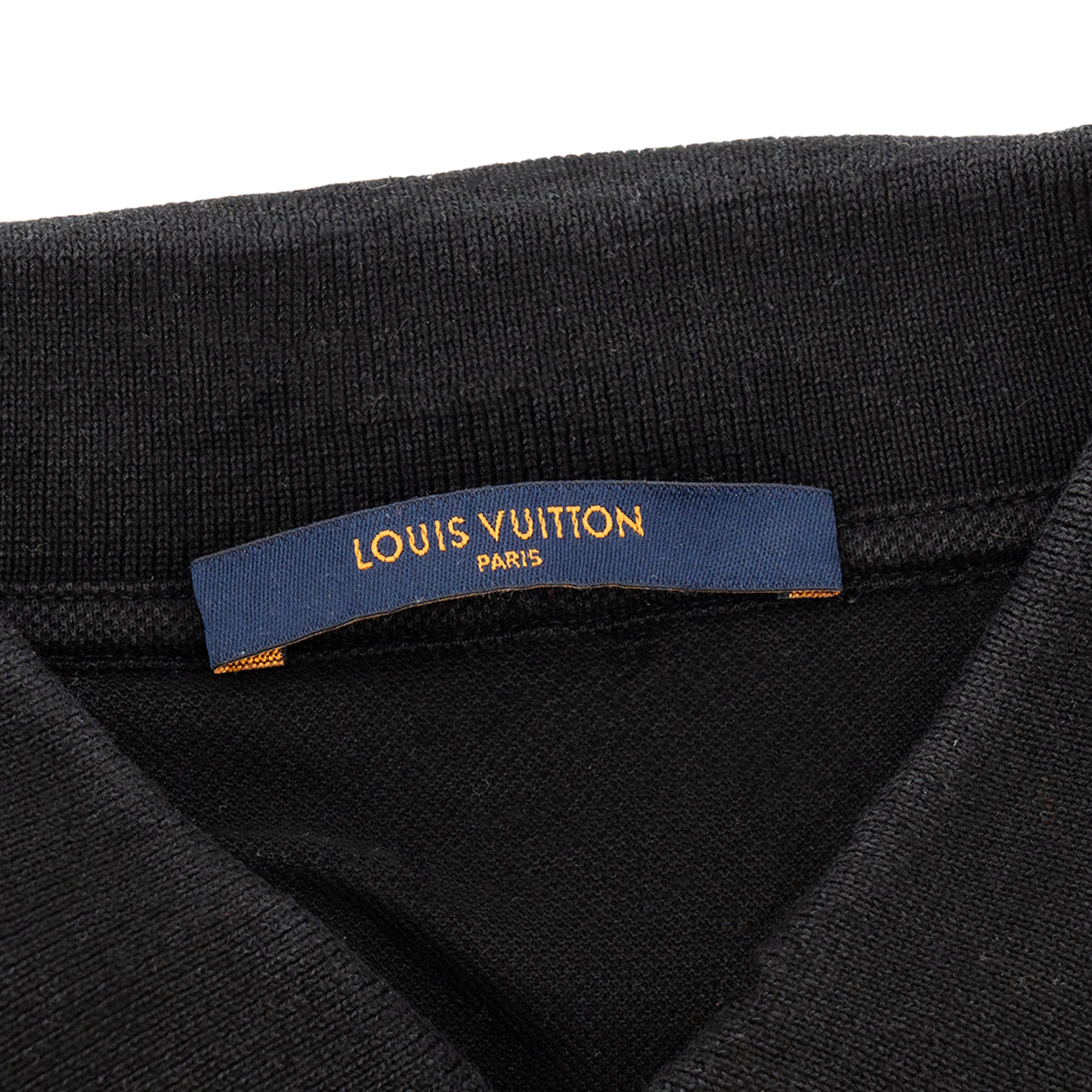 LOUIS VUITTON - Polo manches courtes Louis Vuitton en coton noir (S)