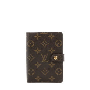 LOUIS VUITTON - Porte Agenda PM Louis Vuitton en toile enduite monogrammée vintage