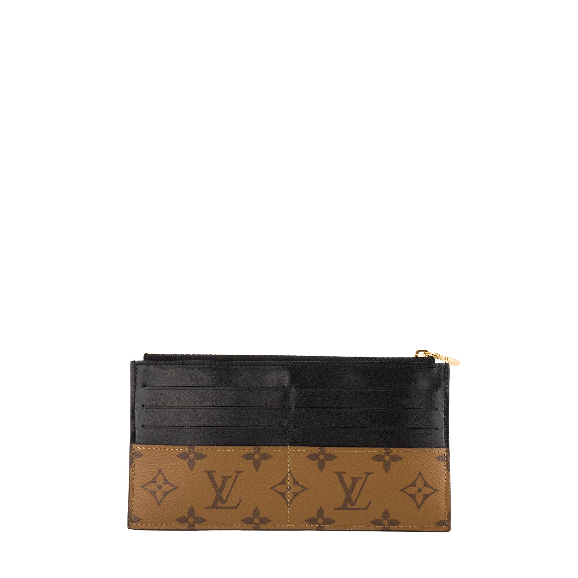 LOUIS VUITTON - Porte-monnaie Slim Louis Vuitton en toile enduite monogrammée reverse