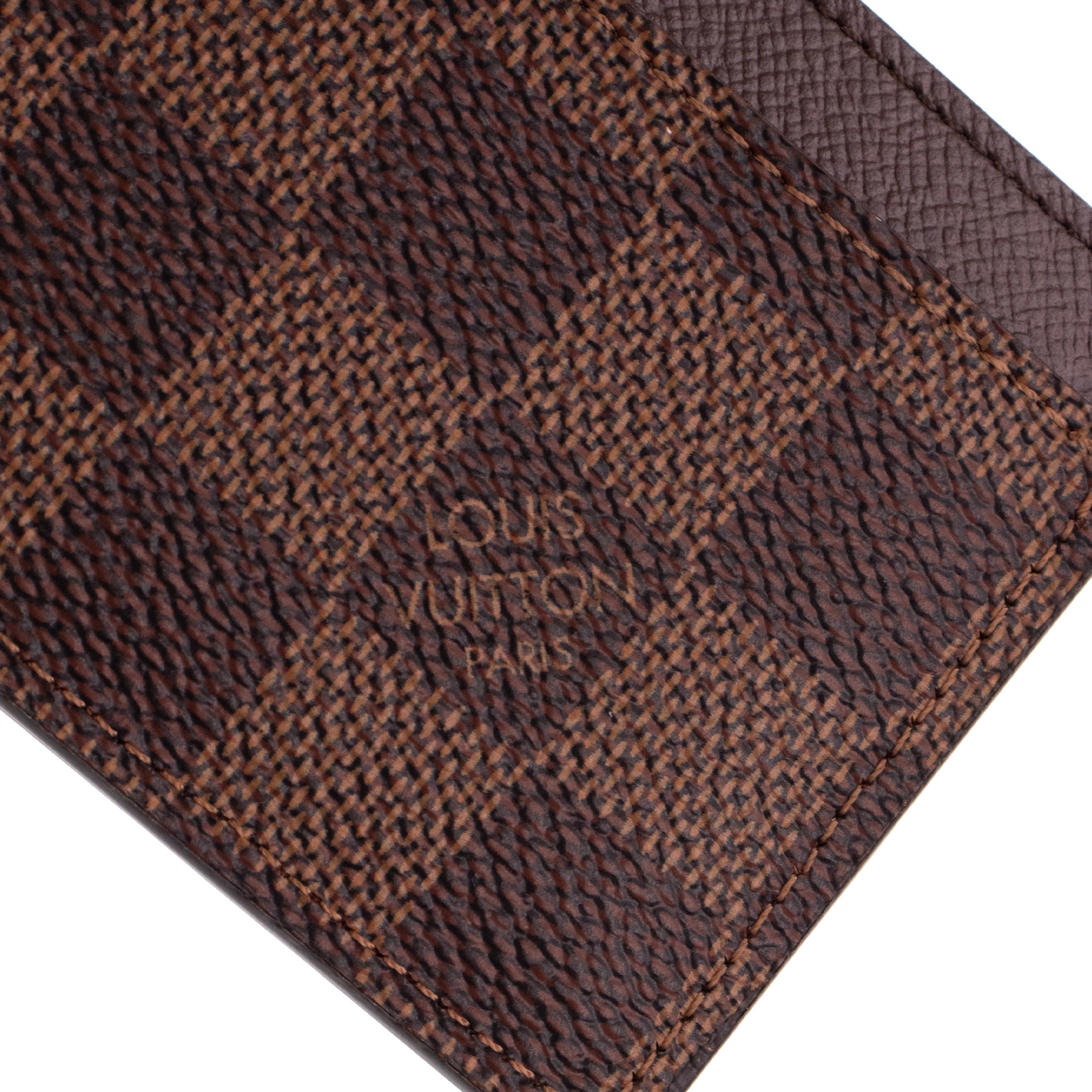LOUIS VUITTON - Porte cartes Simple Louis Vuitton en toile enduite damier ébène