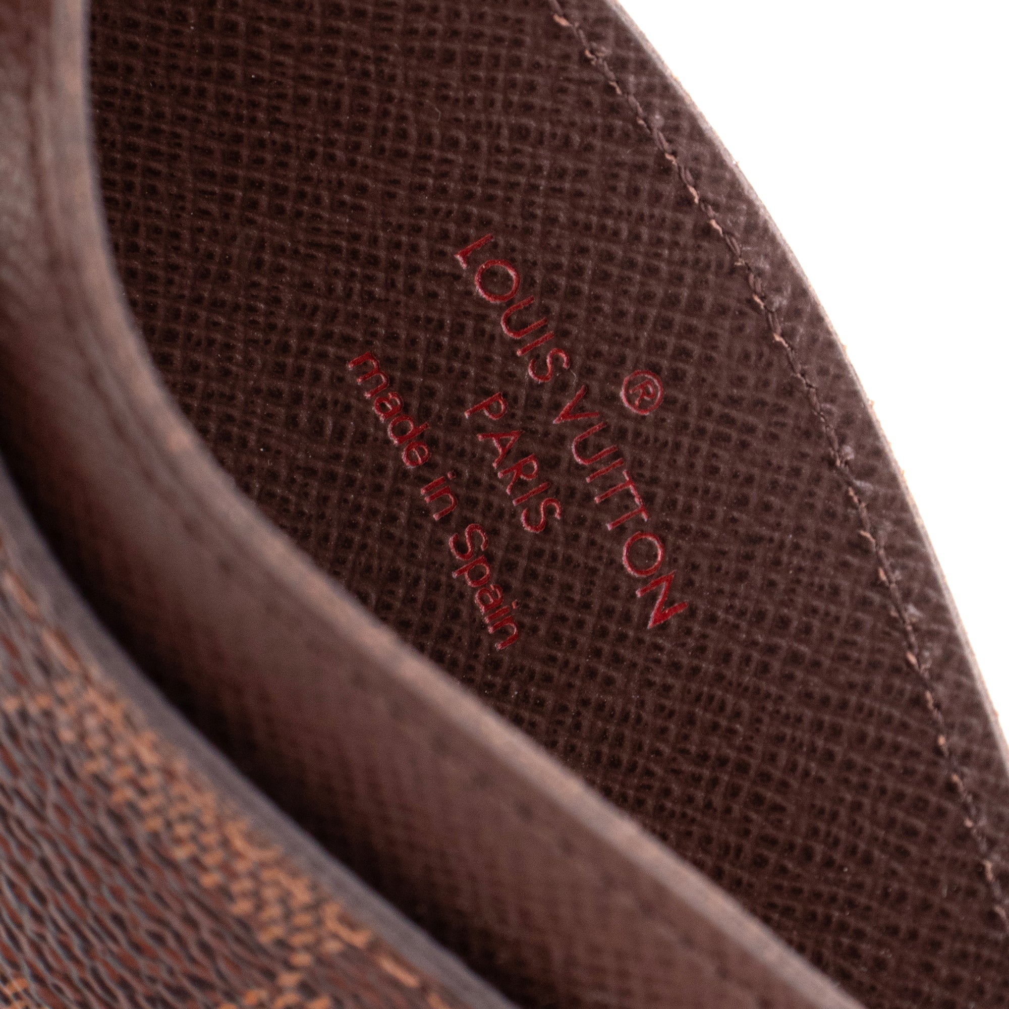 LOUIS VUITTON - Porte cartes Simple Louis Vuitton en toile enduite damier ébène