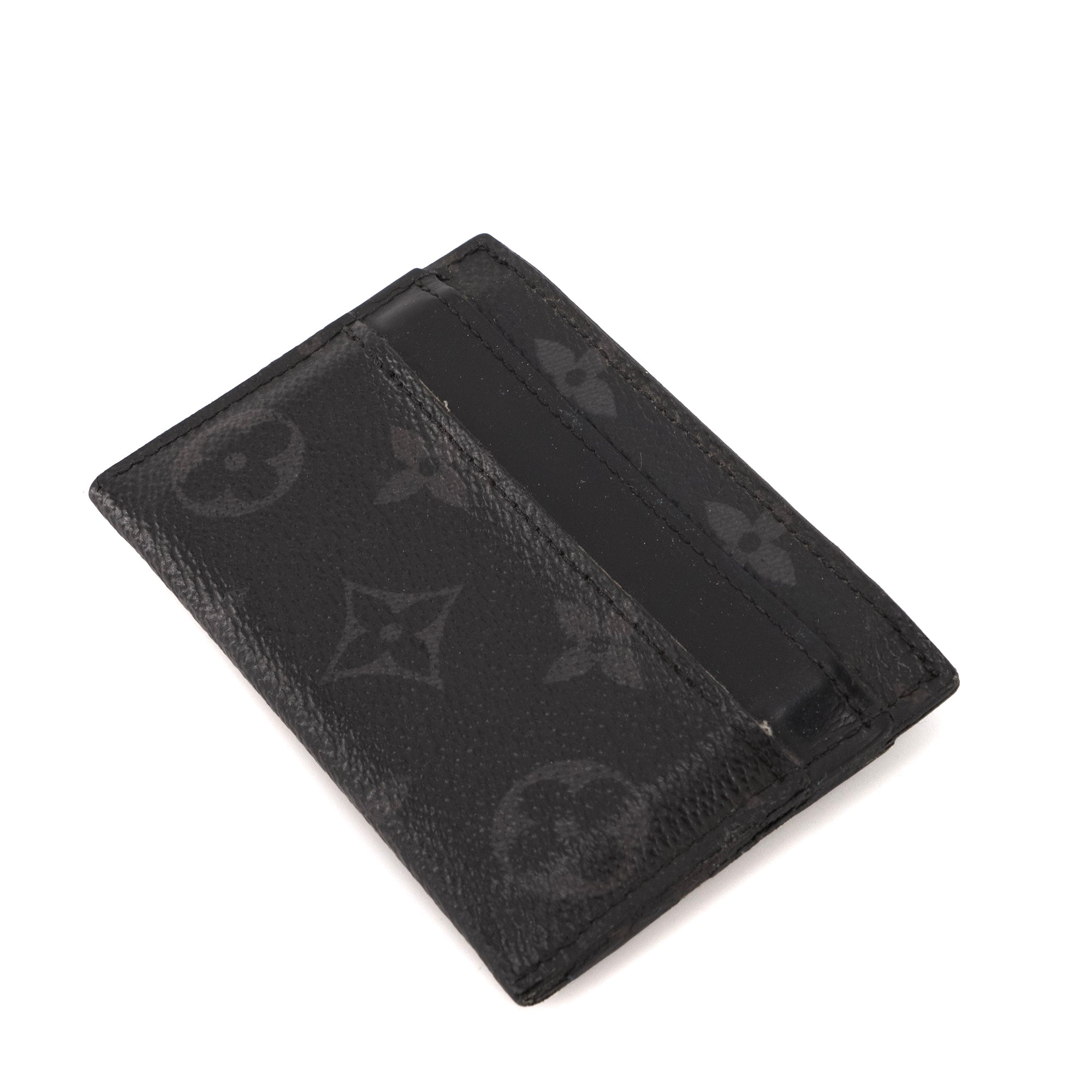 LOUIS VUITTON - Porte cartes Simple Louis Vuitton en toile enduite monogrammée éclipse
