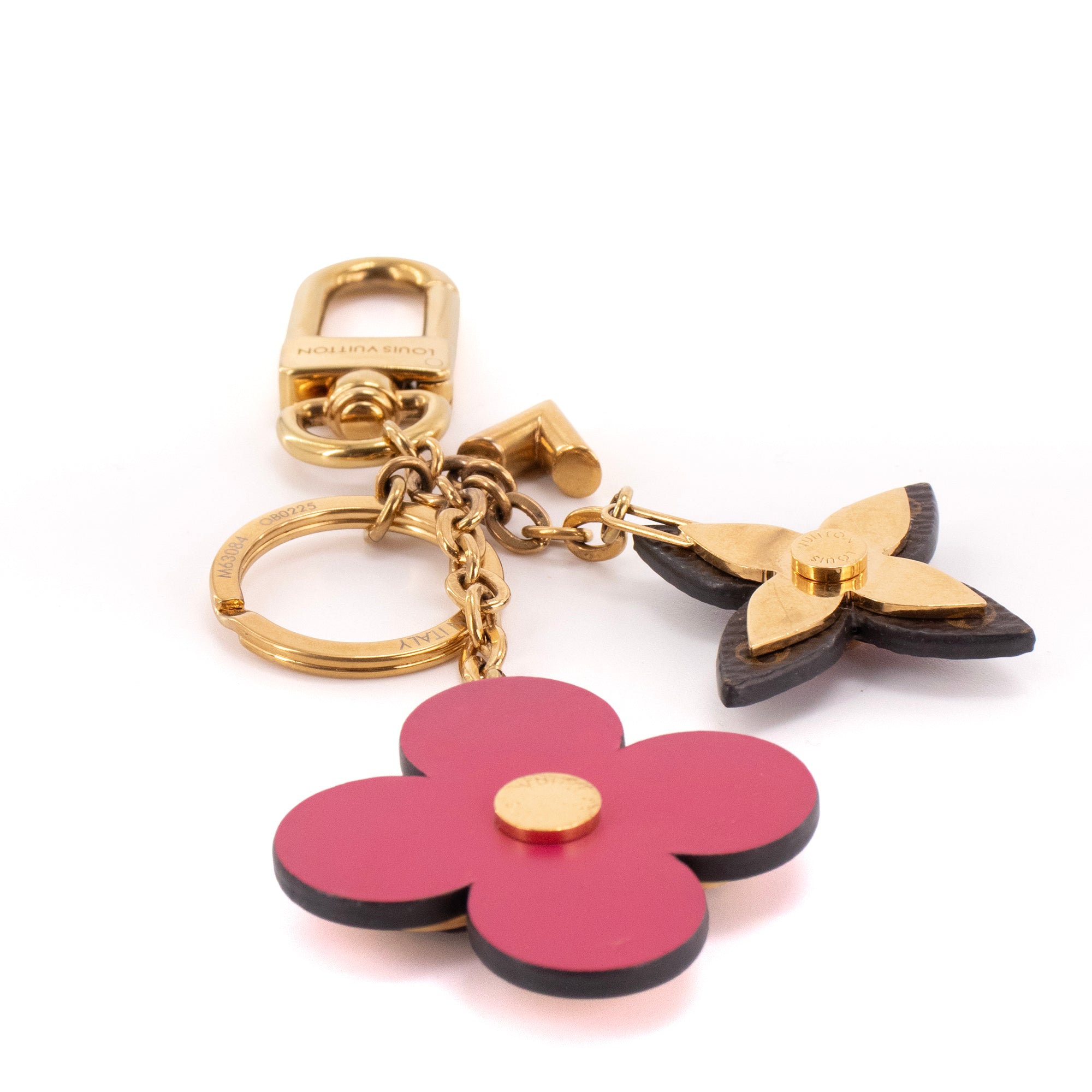 LOUIS VUITTON - Porte-clés Blooming Flowers Louis Vuitton en métal doré