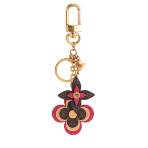 LOUIS VUITTON - Porte-clés Blooming Flowers Louis Vuitton en métal doré