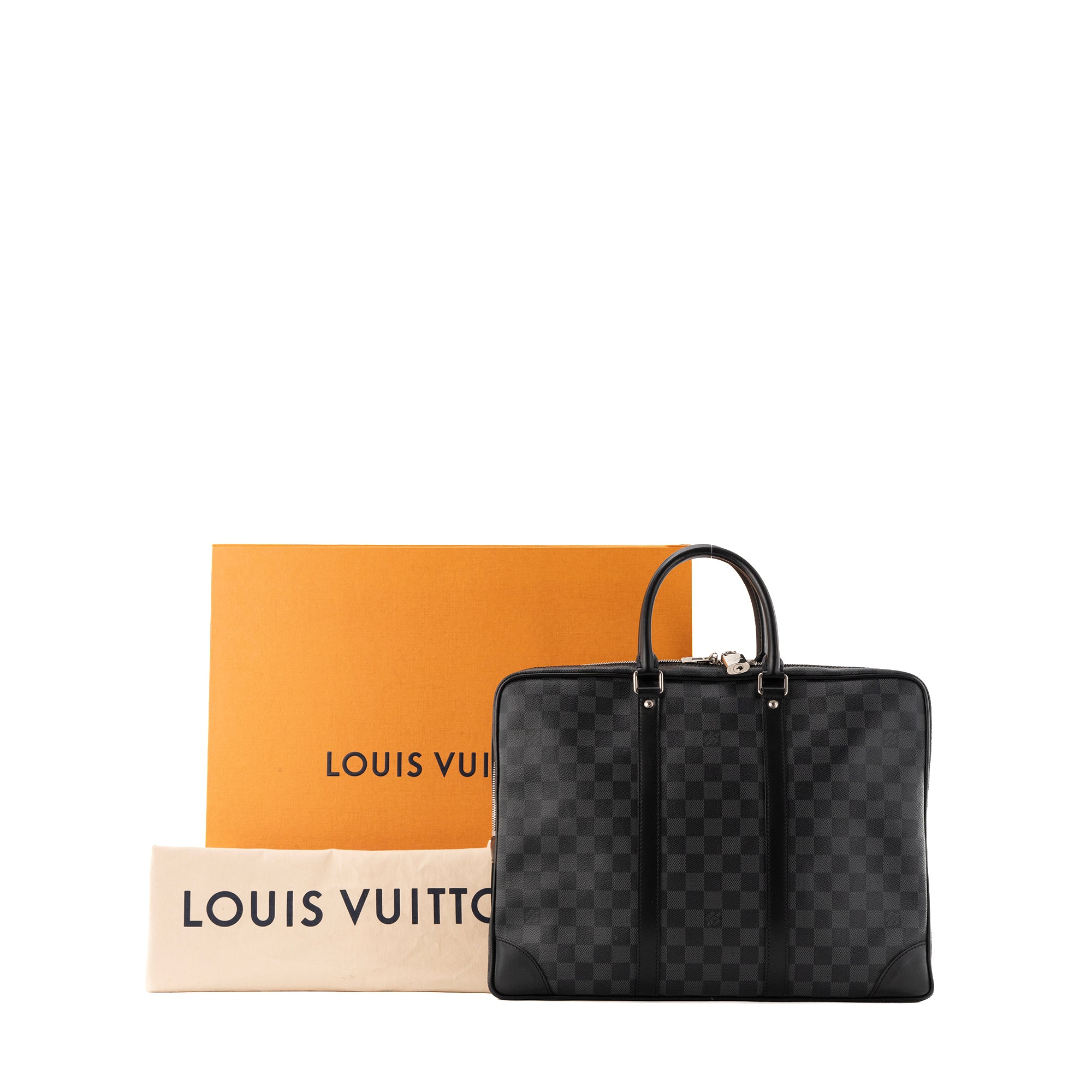 LOUIS VUITTON - Porte-documents Louis Vuitton en toile damier graphite