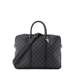 LOUIS VUITTON - Porte-documents Voyage PM Louis Vuitton en toile enduite damier graphite