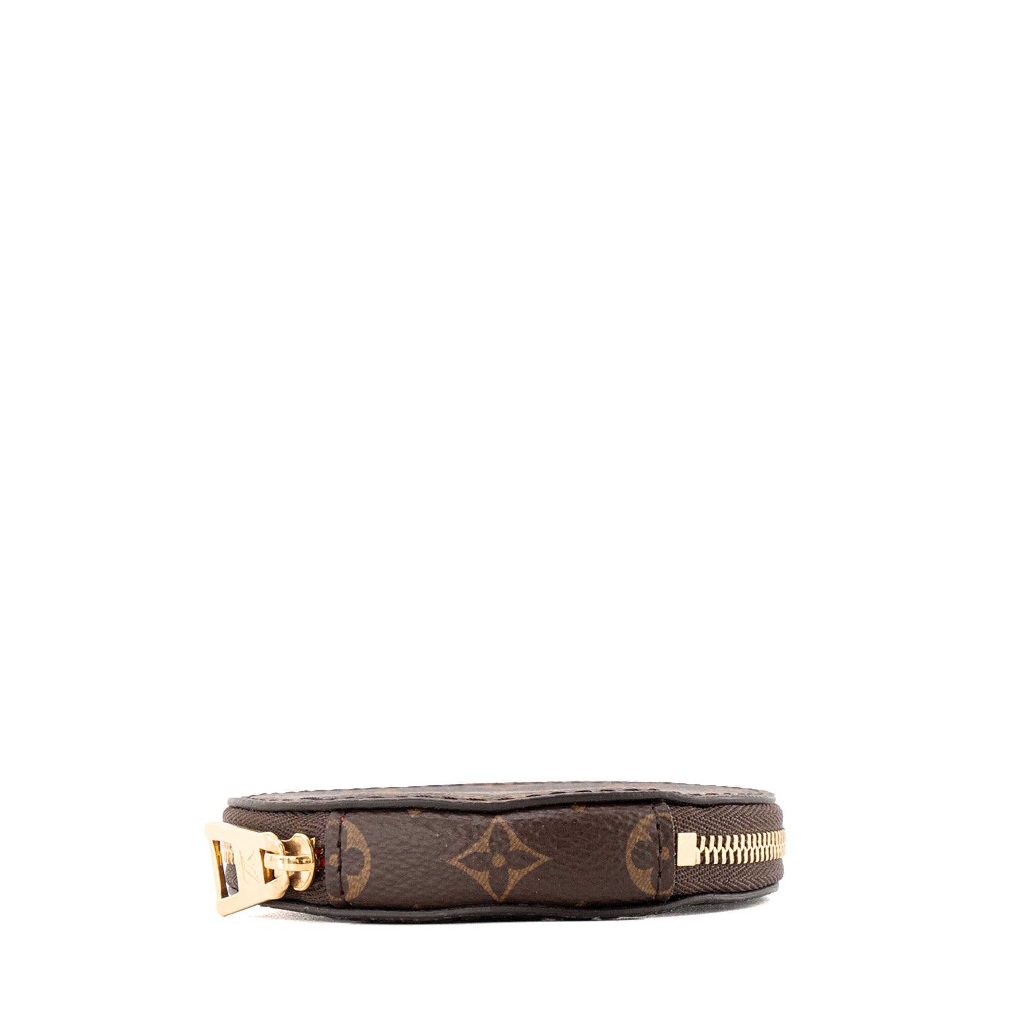 LOUIS VUITTON - Porte-monnaie rond Louis Vuitton en toile monogrammée marron